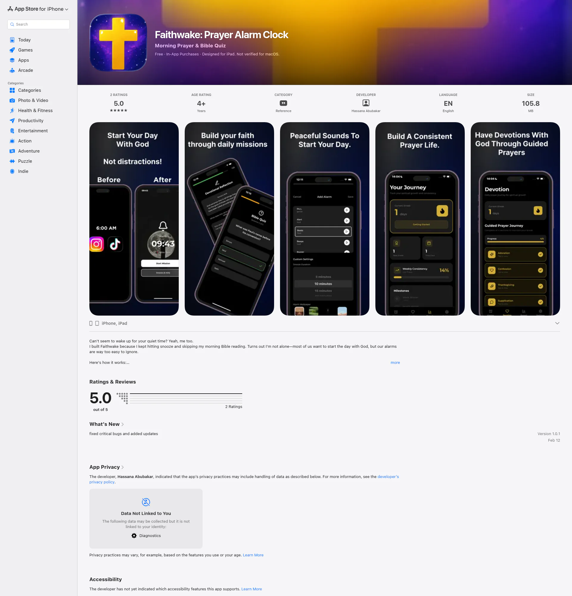 Faithwake landing page