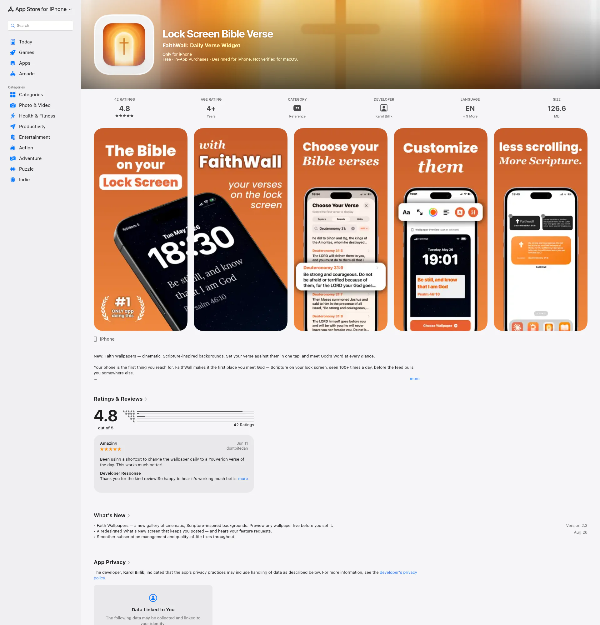 FaithWall landing page