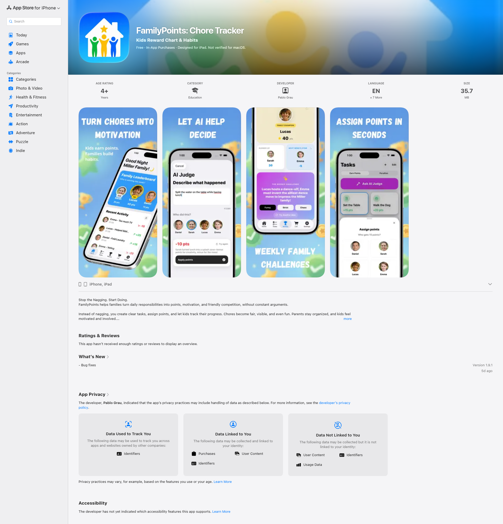 Landing page screenshot for apps.apple.com, 1920 by 2000 pixels