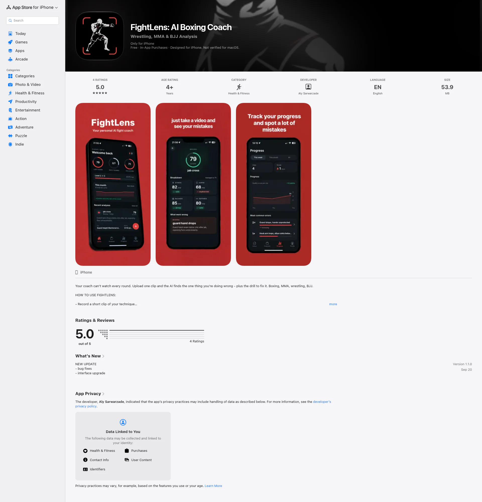FightLens landing page