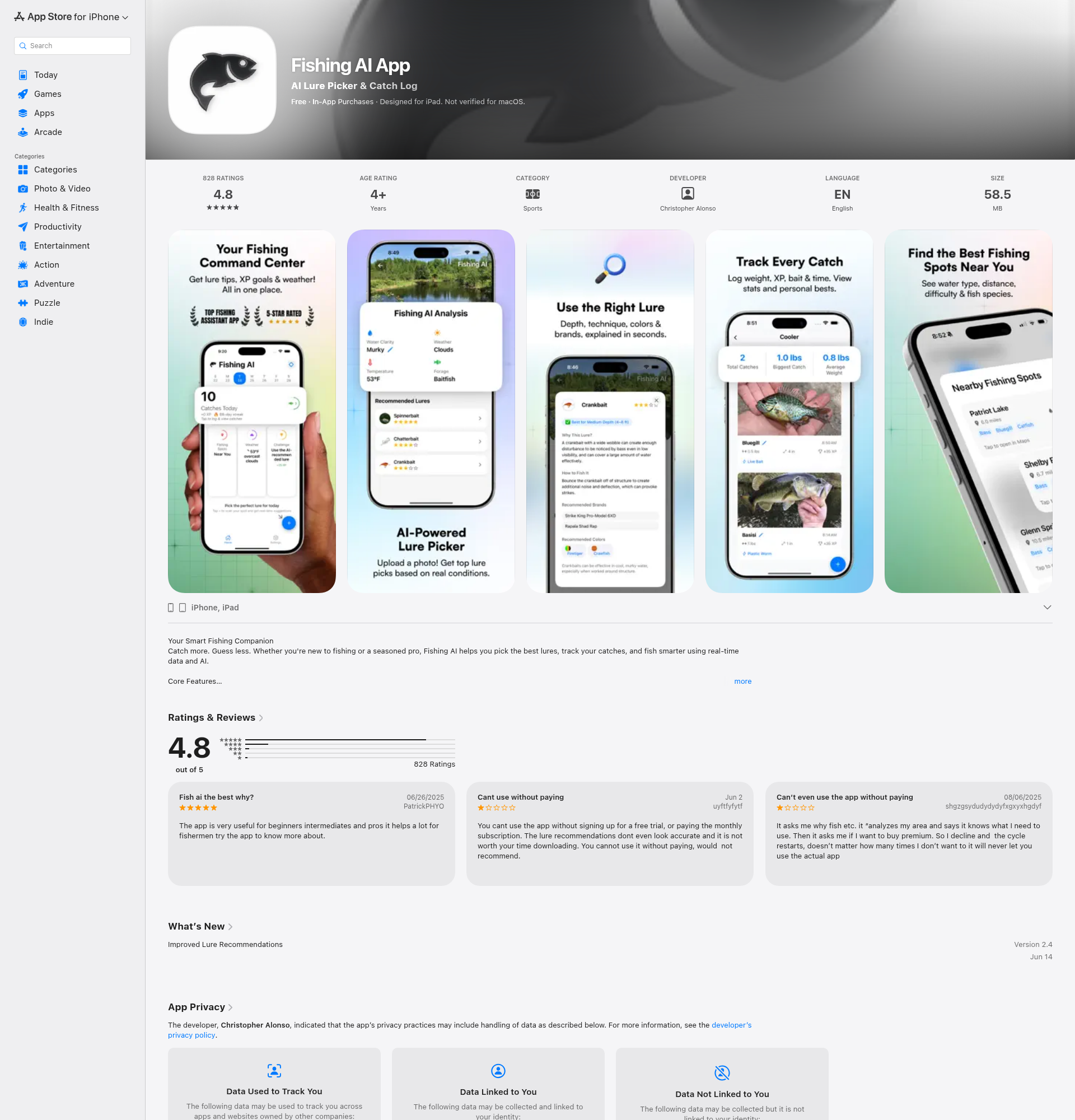 Landing page screenshot for apps.apple.com, 1920 by 2000 pixels
