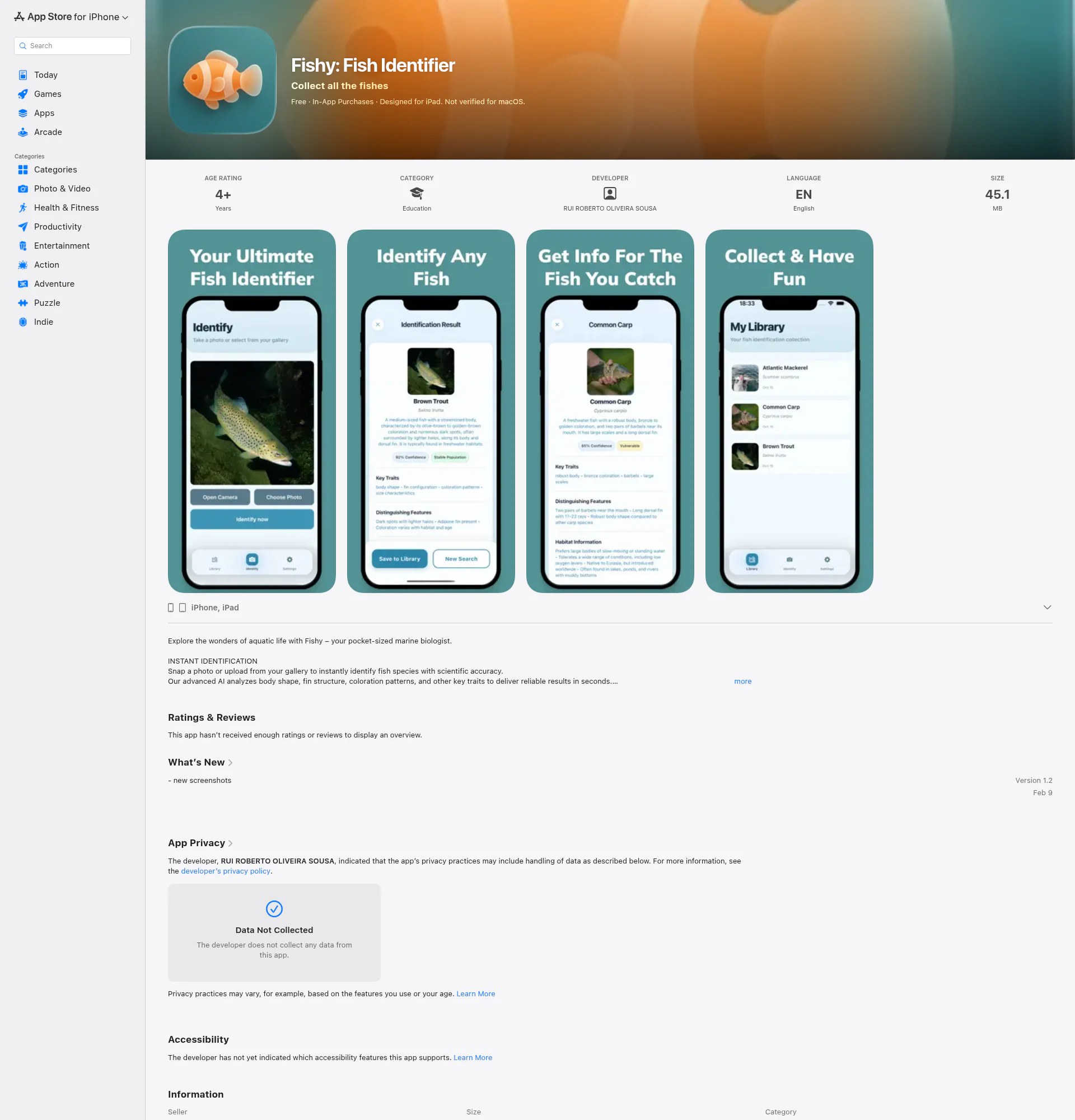 Fishy \| Fish Identifier landing page