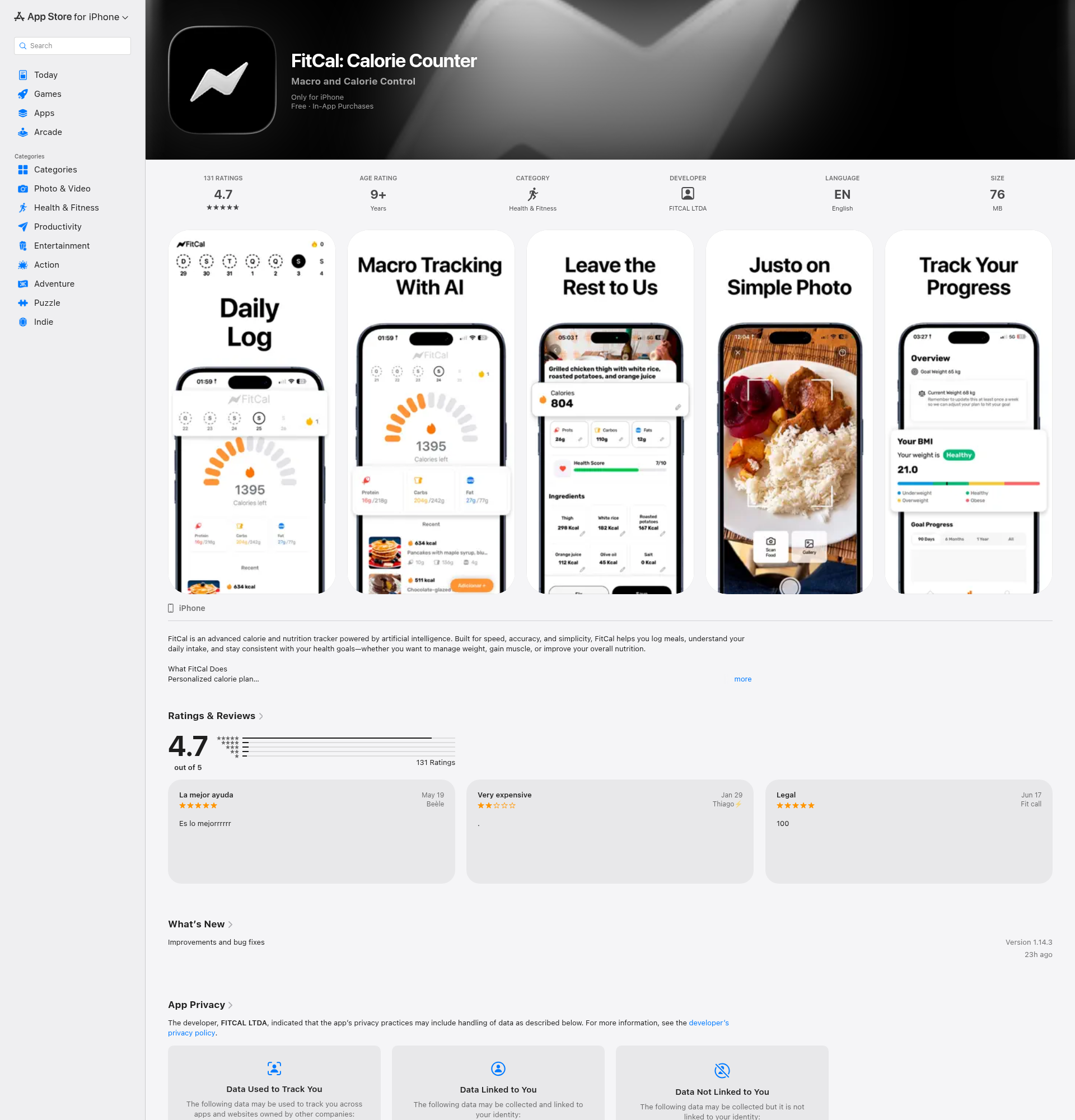 Landing page screenshot for apps.apple.com, 1920 by 2000 pixels
