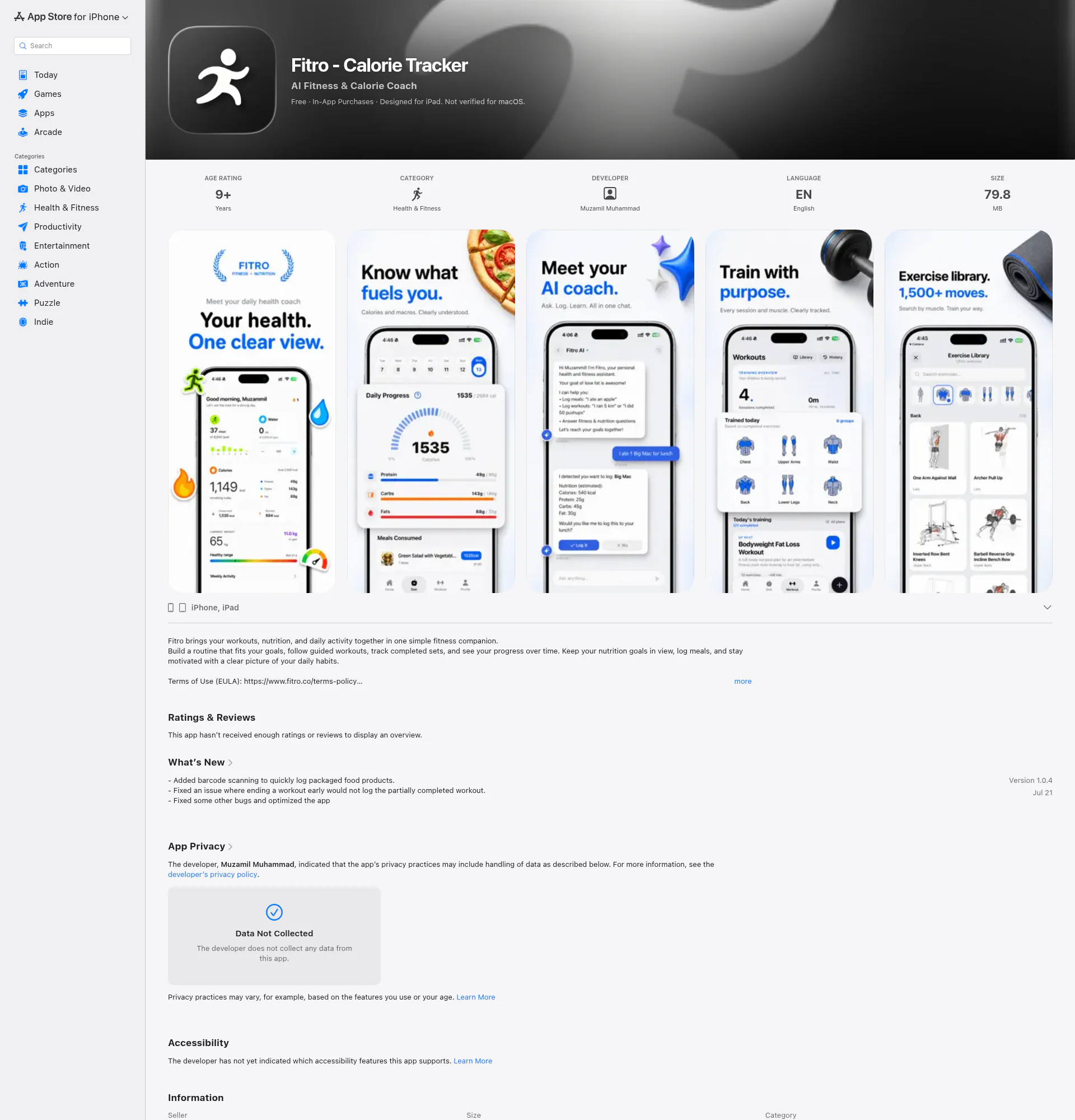 Fitro landing page
