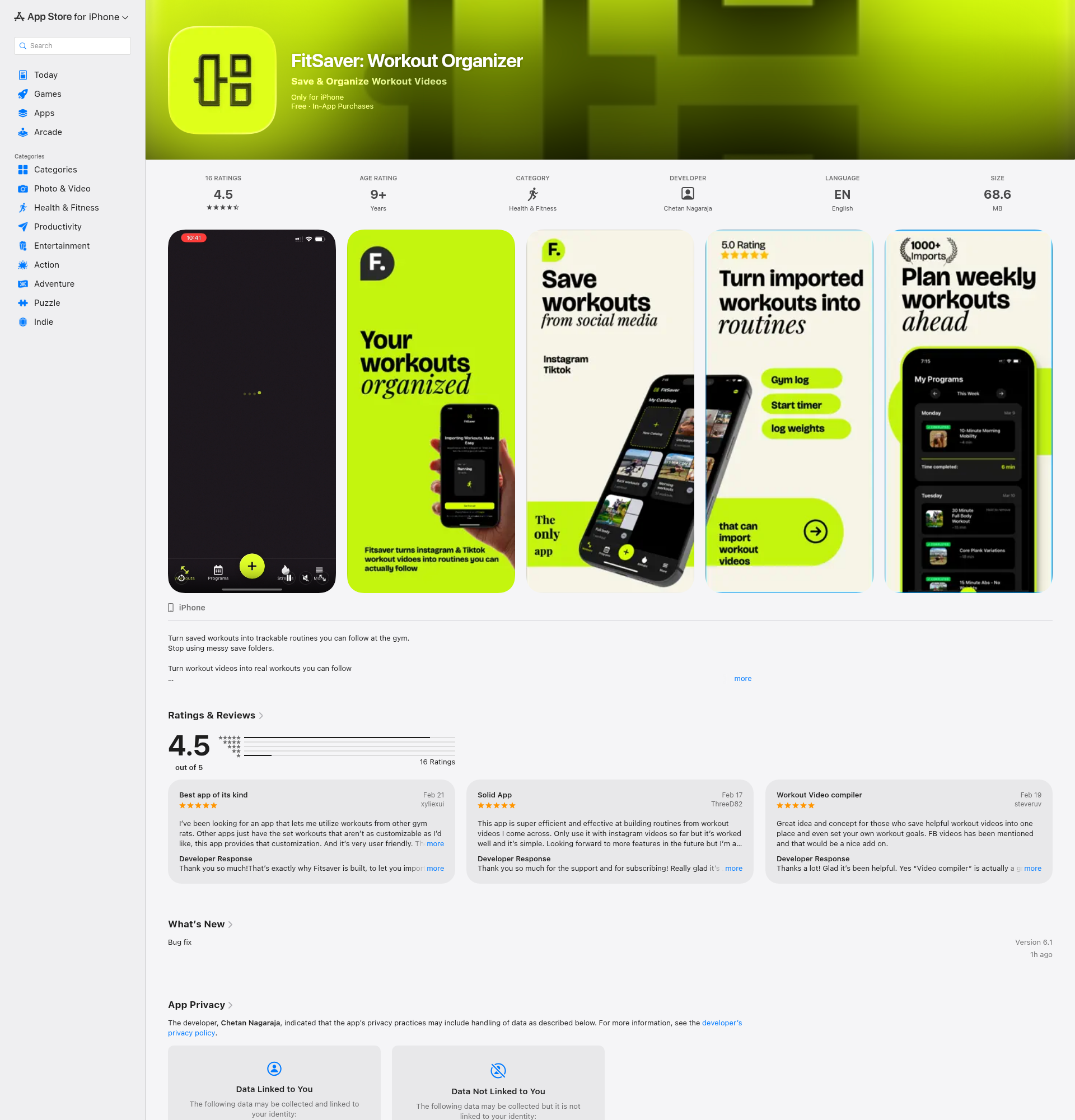 Landing page screenshot for apps.apple.com, 1920 by 2000 pixels