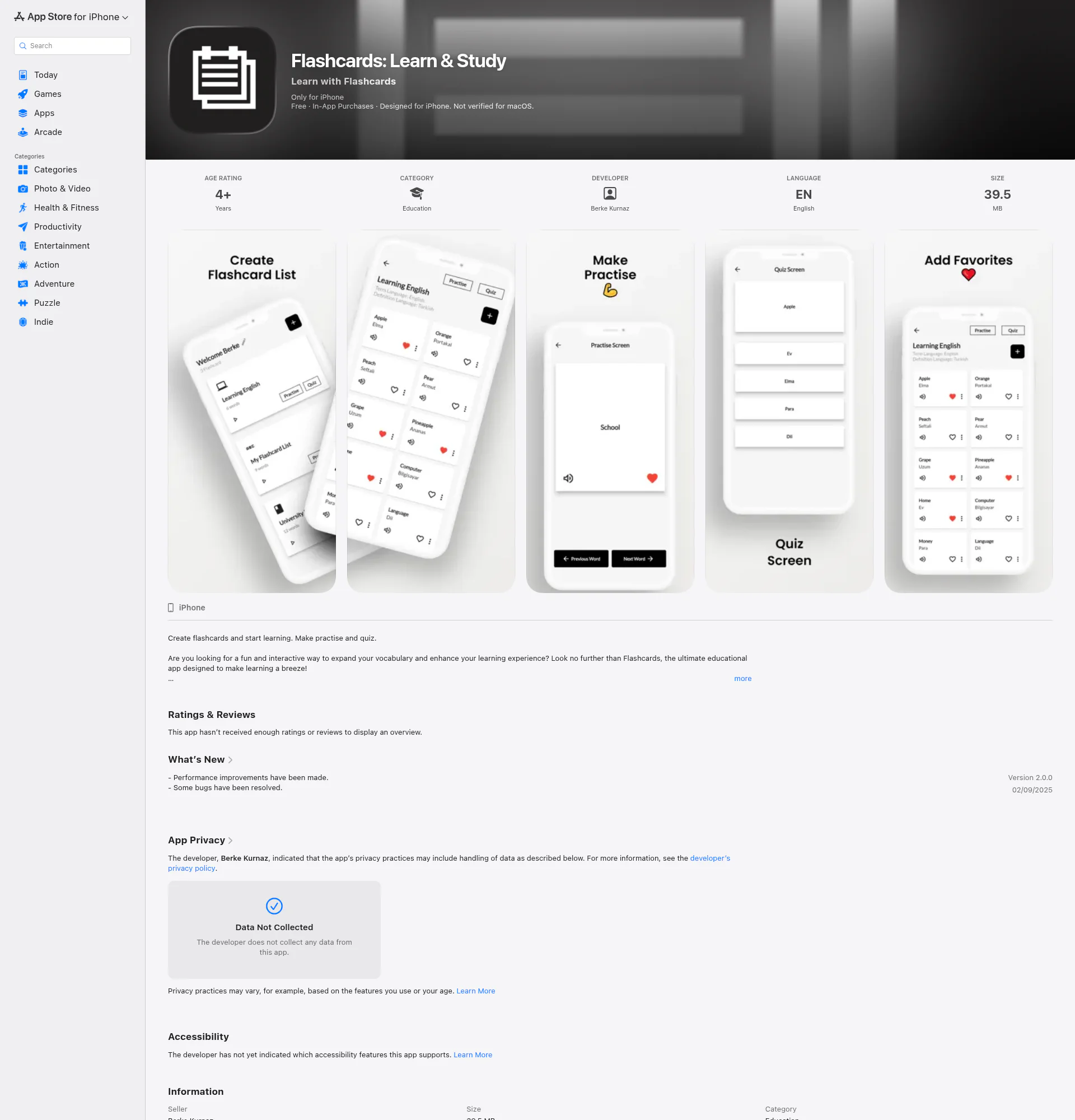 Flashcards: Learn & Study landing page