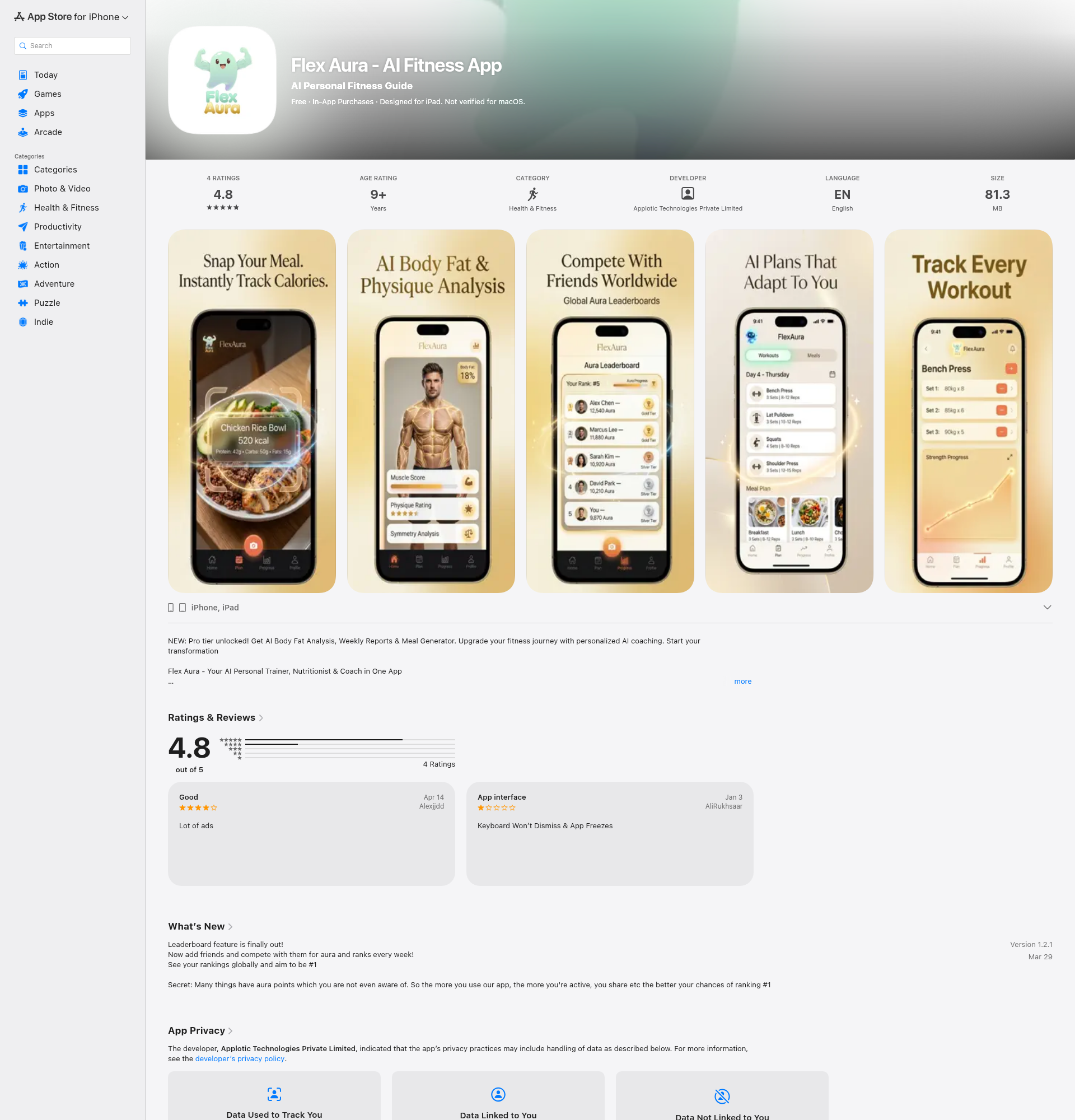 Landing page screenshot for apps.apple.com, 1920 by 2000 pixels