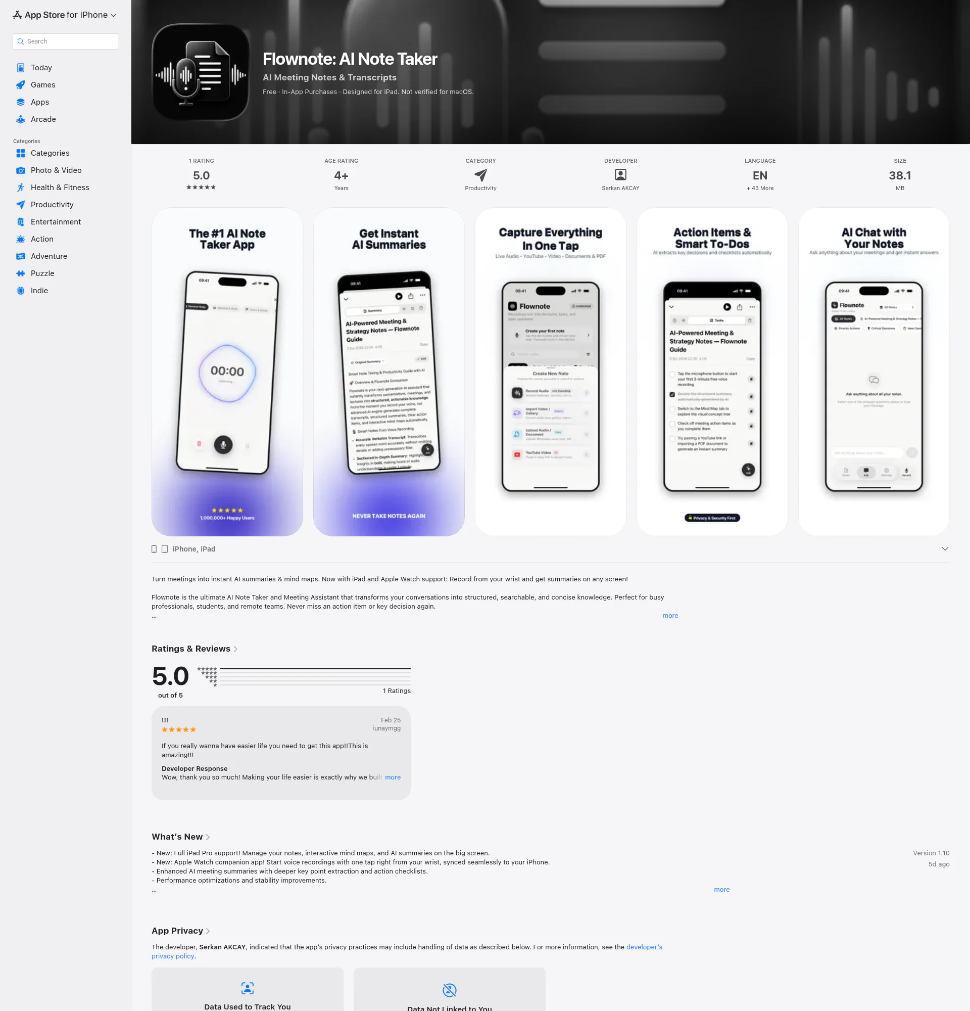 Flownote landing page