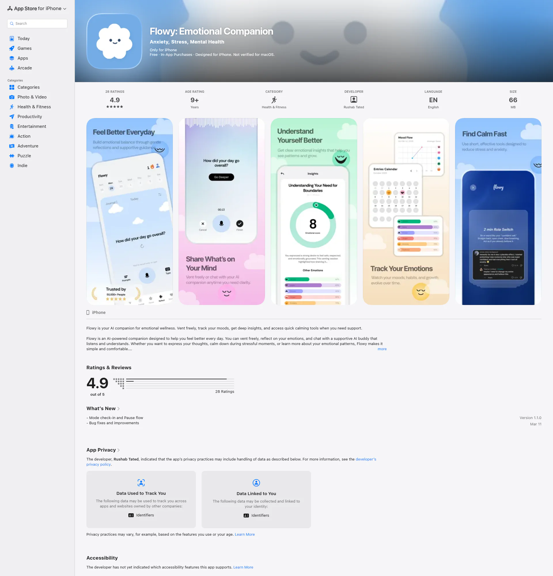 Flowy landing page