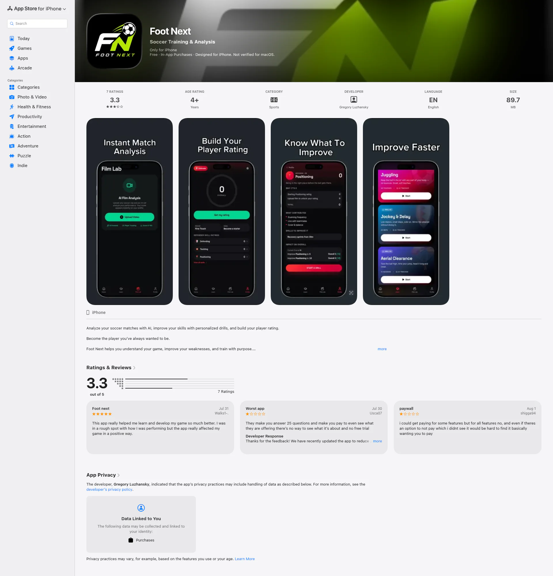 Foot Next landing page