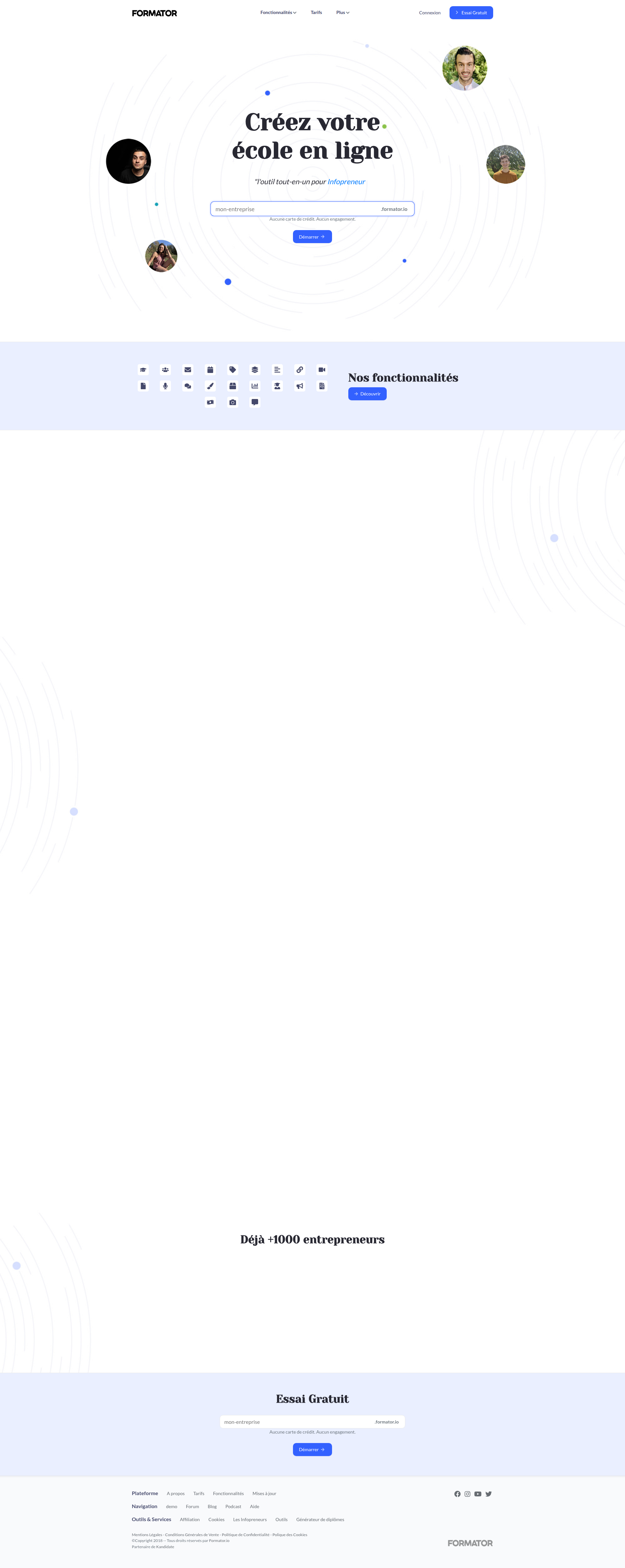 Landing page screenshot for formator.io, 1920 by 4818 pixels