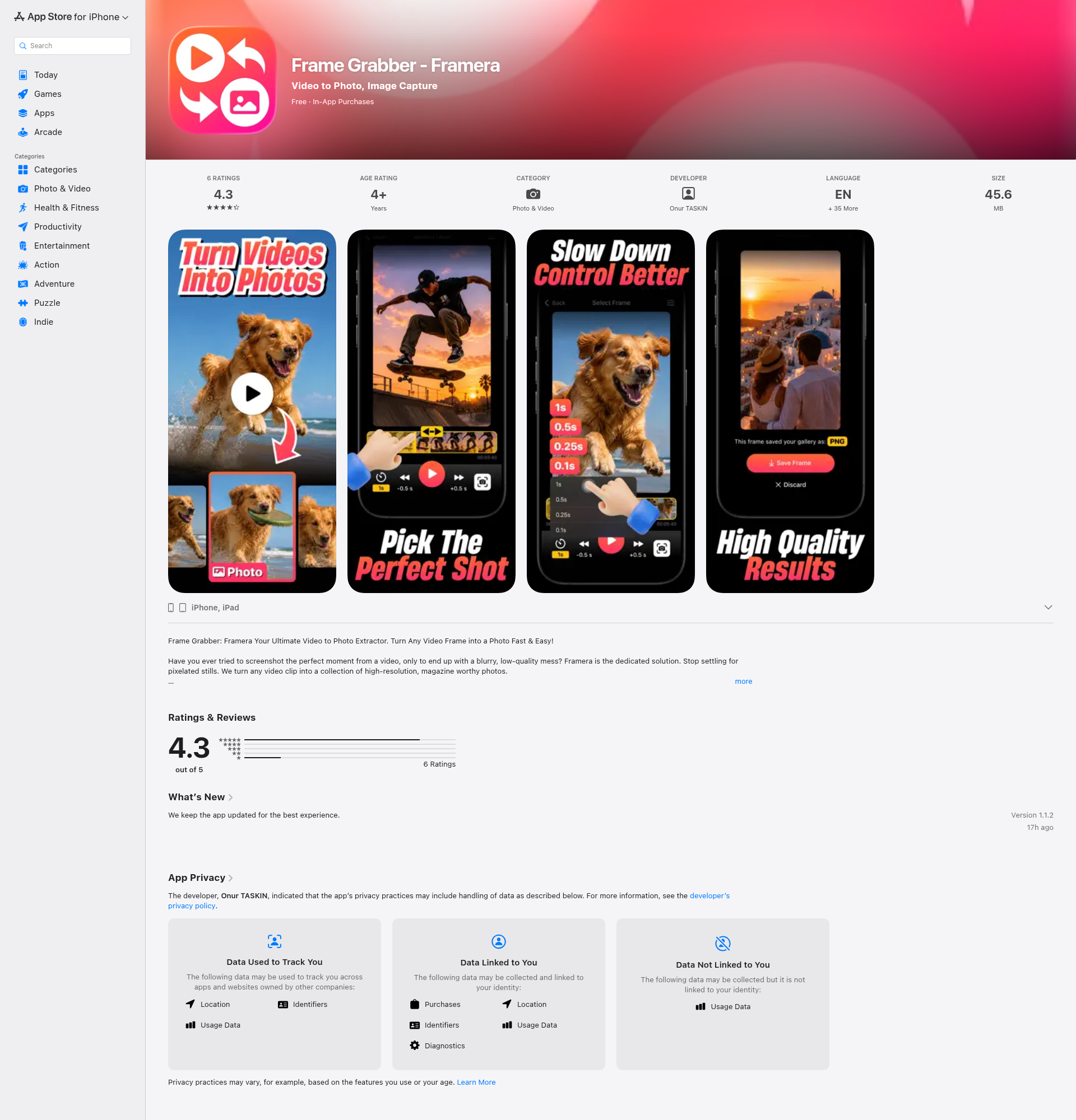 Landing page screenshot for apps.apple.com, 1920 by 2000 pixels