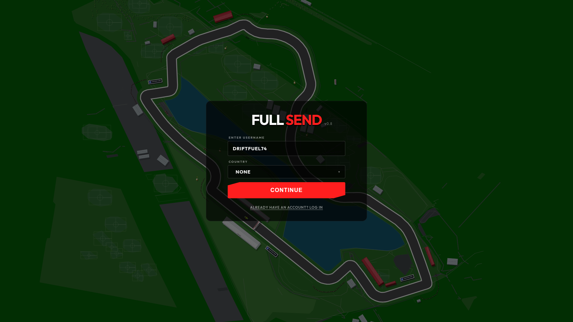 Landing page screenshot for fullsend.game, 1920 by 1080 pixels