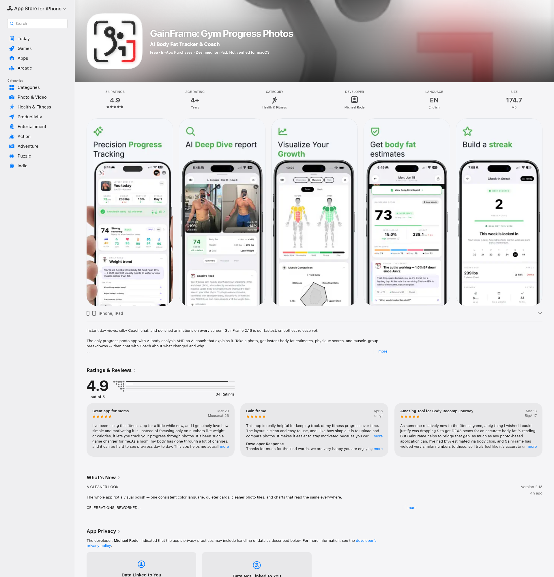 Landing page screenshot for apps.apple.com, 1920 by 2000 pixels