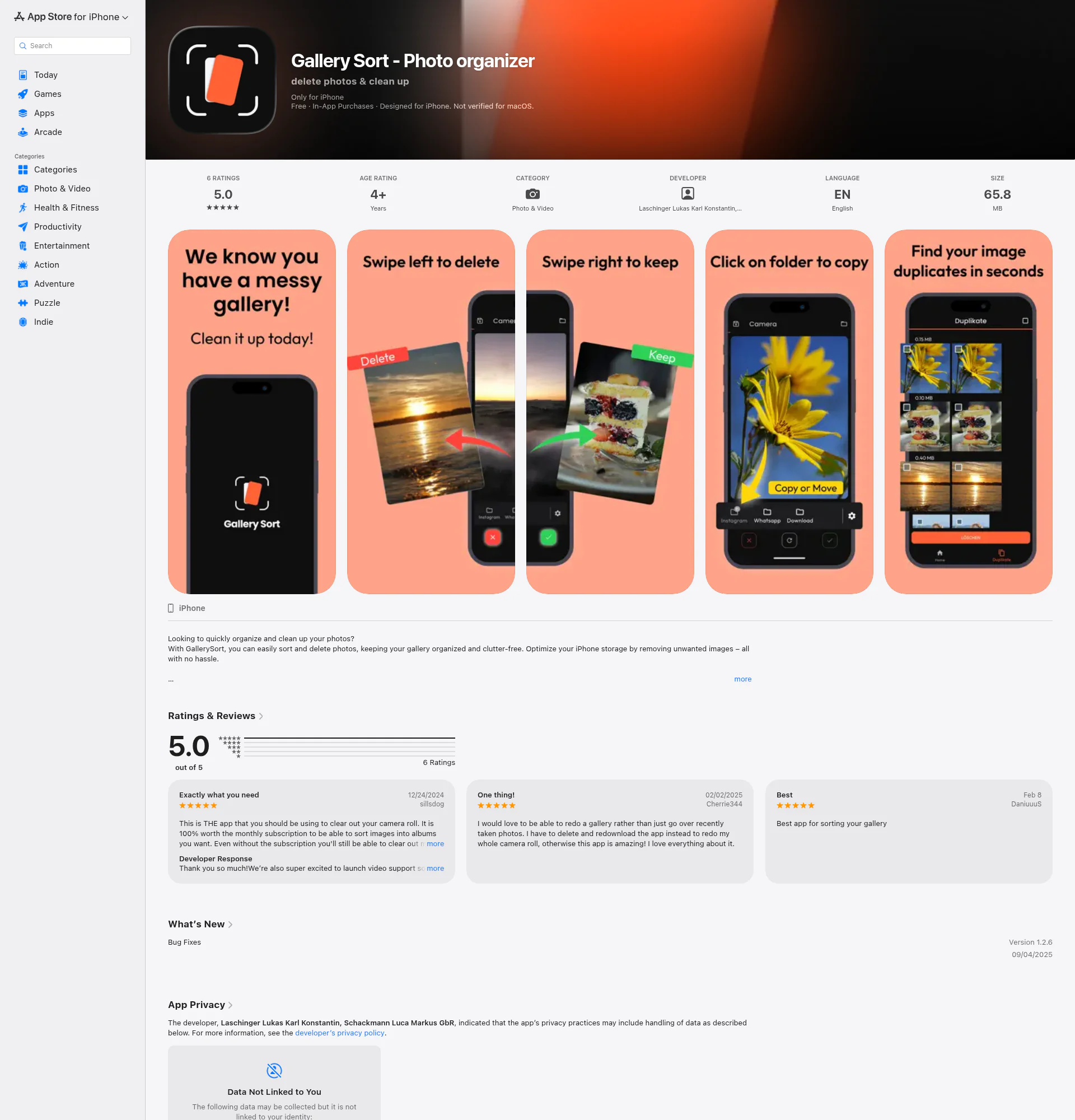 Gallery Sort landing page