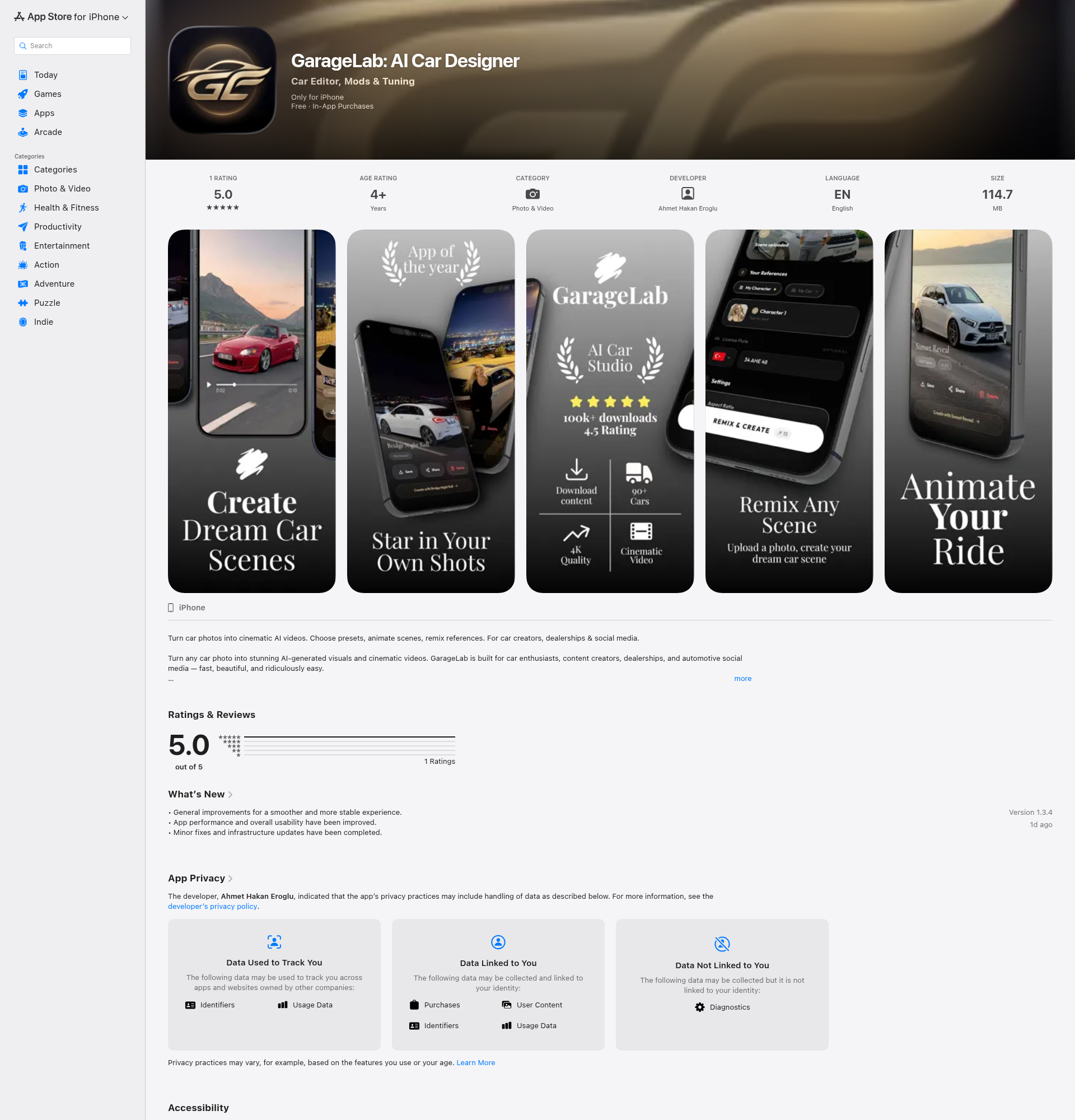 Landing page screenshot for apps.apple.com, 1920 by 2000 pixels
