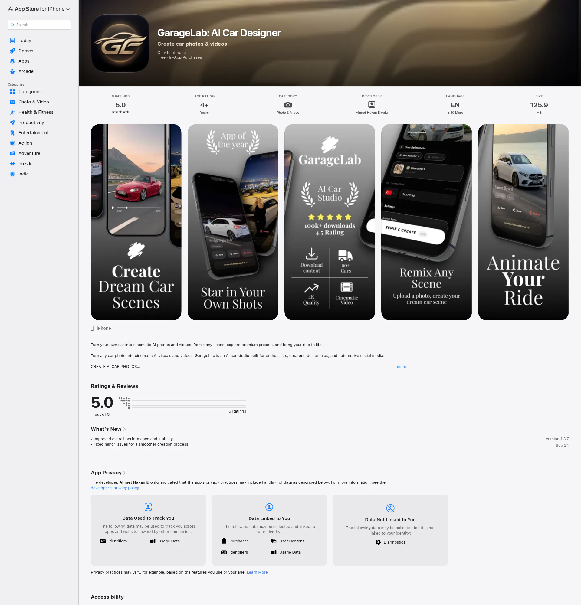 GarageLab landing page