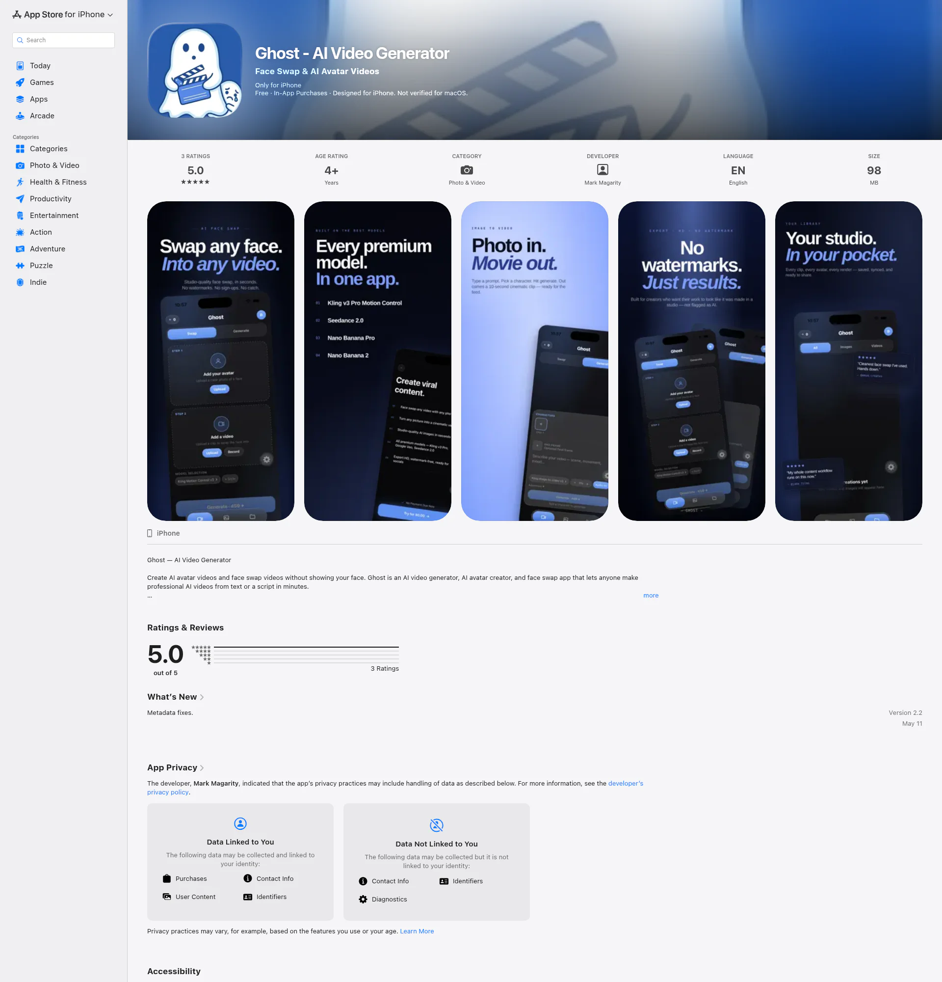 Ghost landing page