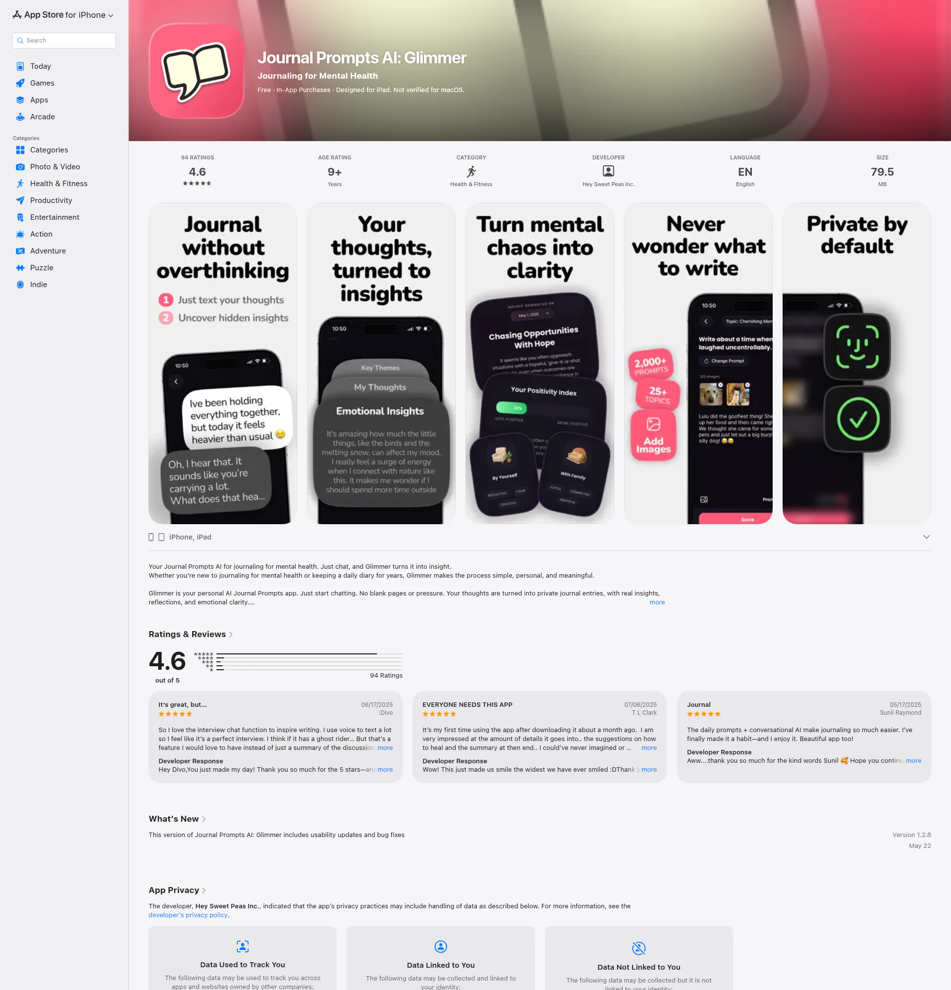 Glimmer landing page