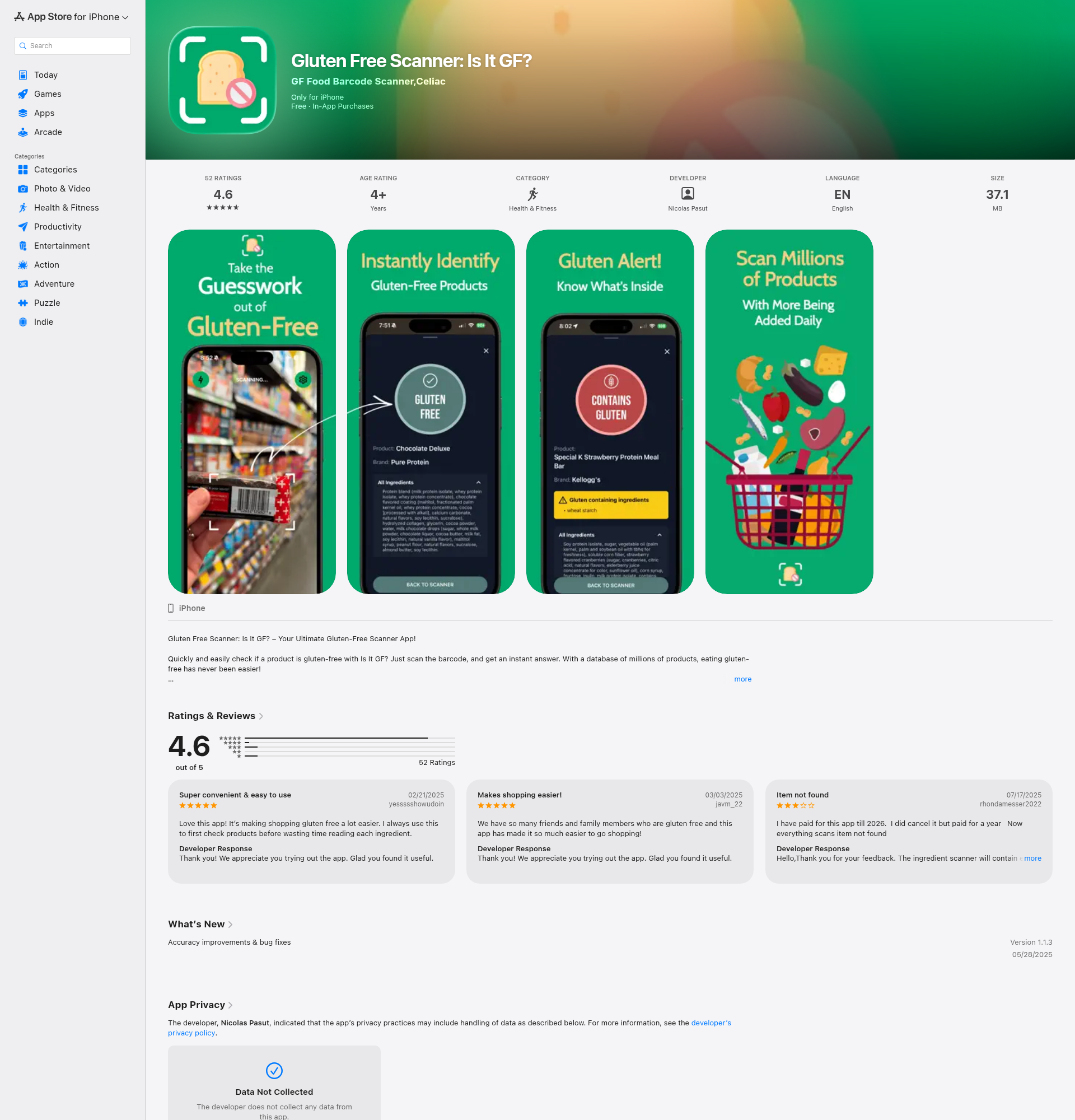 Landing page screenshot for apps.apple.com, 1920 by 2000 pixels