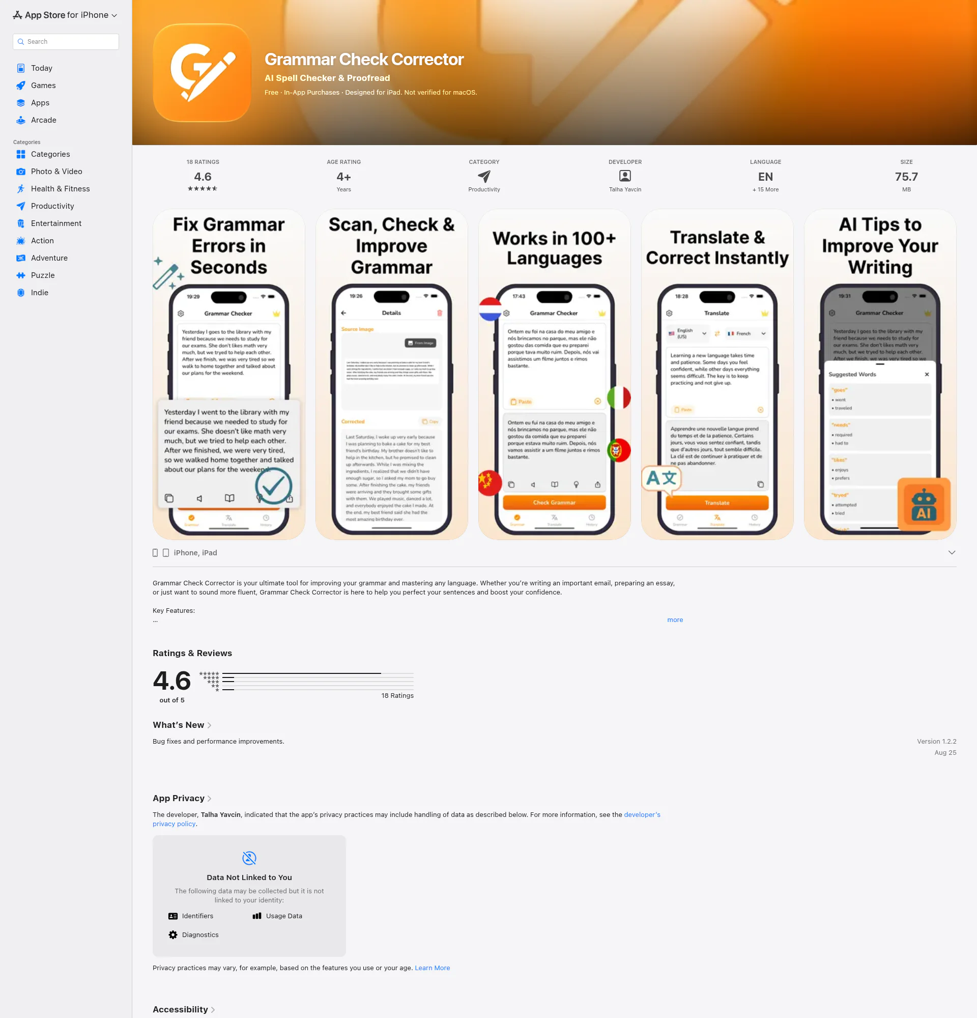 Grammar Checker landing page