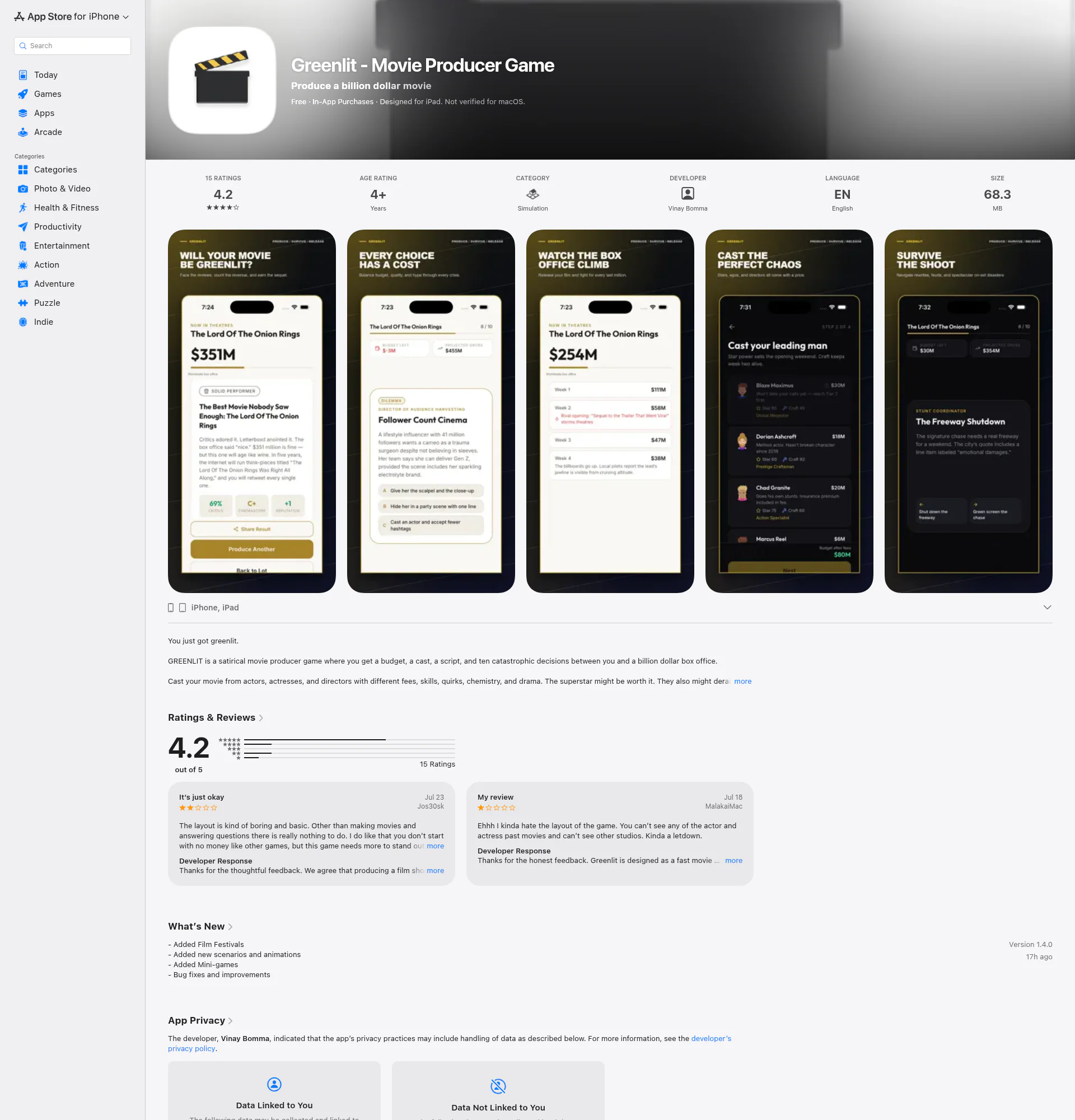 Greenlit landing page