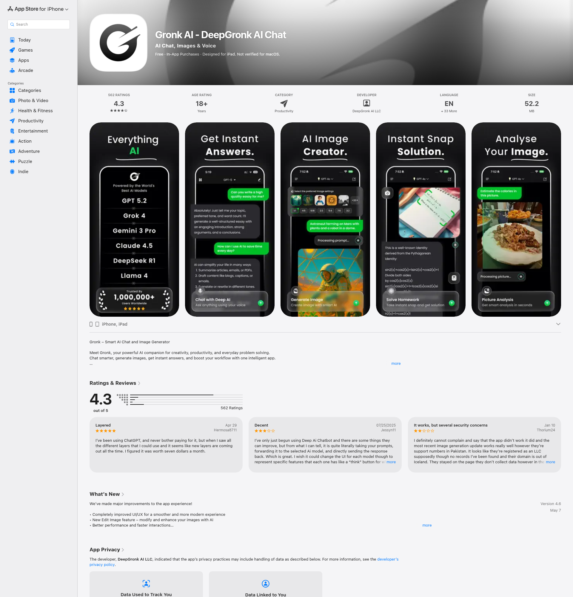 Landing page screenshot for apps.apple.com, 1920 by 2000 pixels