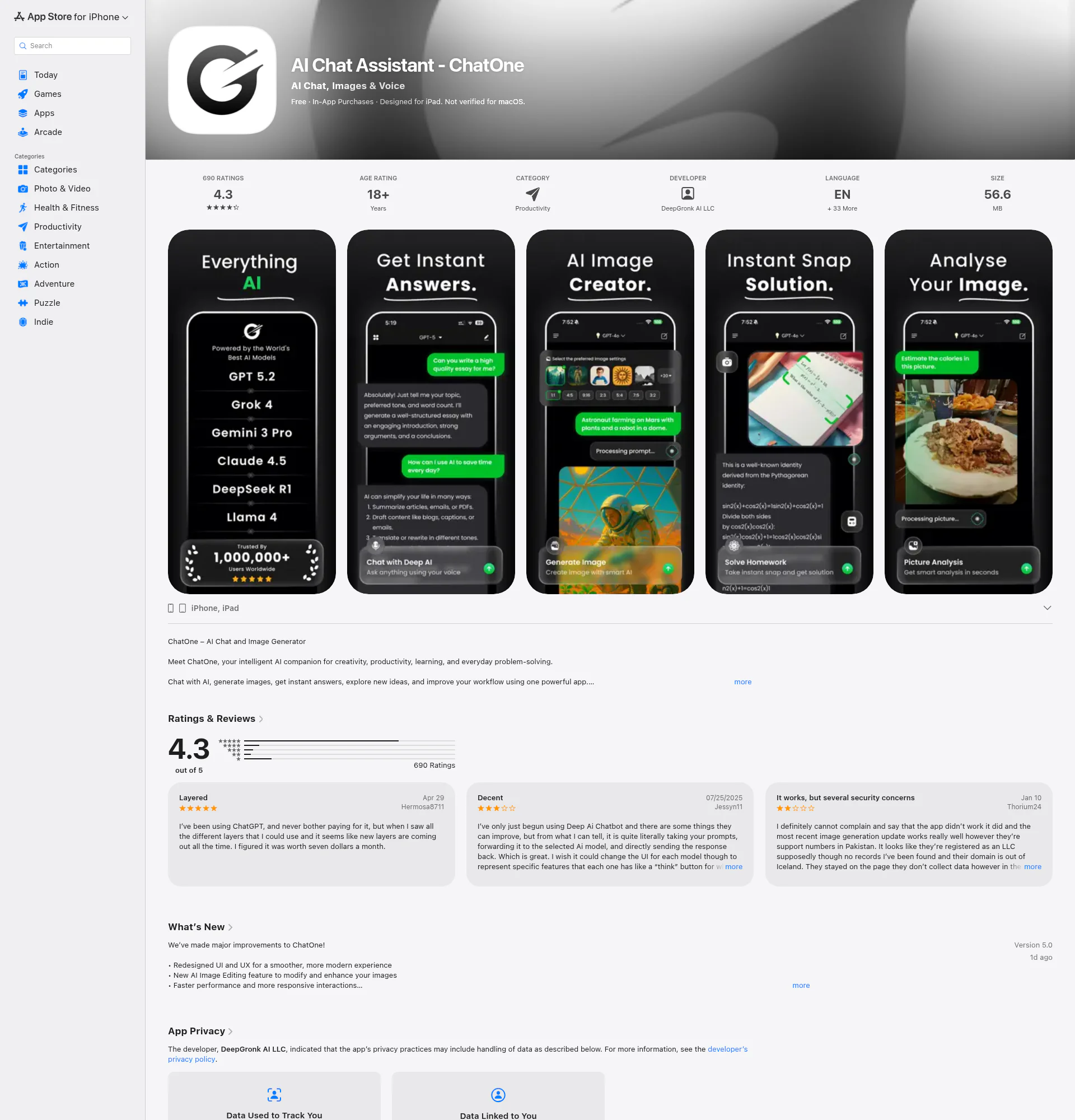 ChatONE landing page