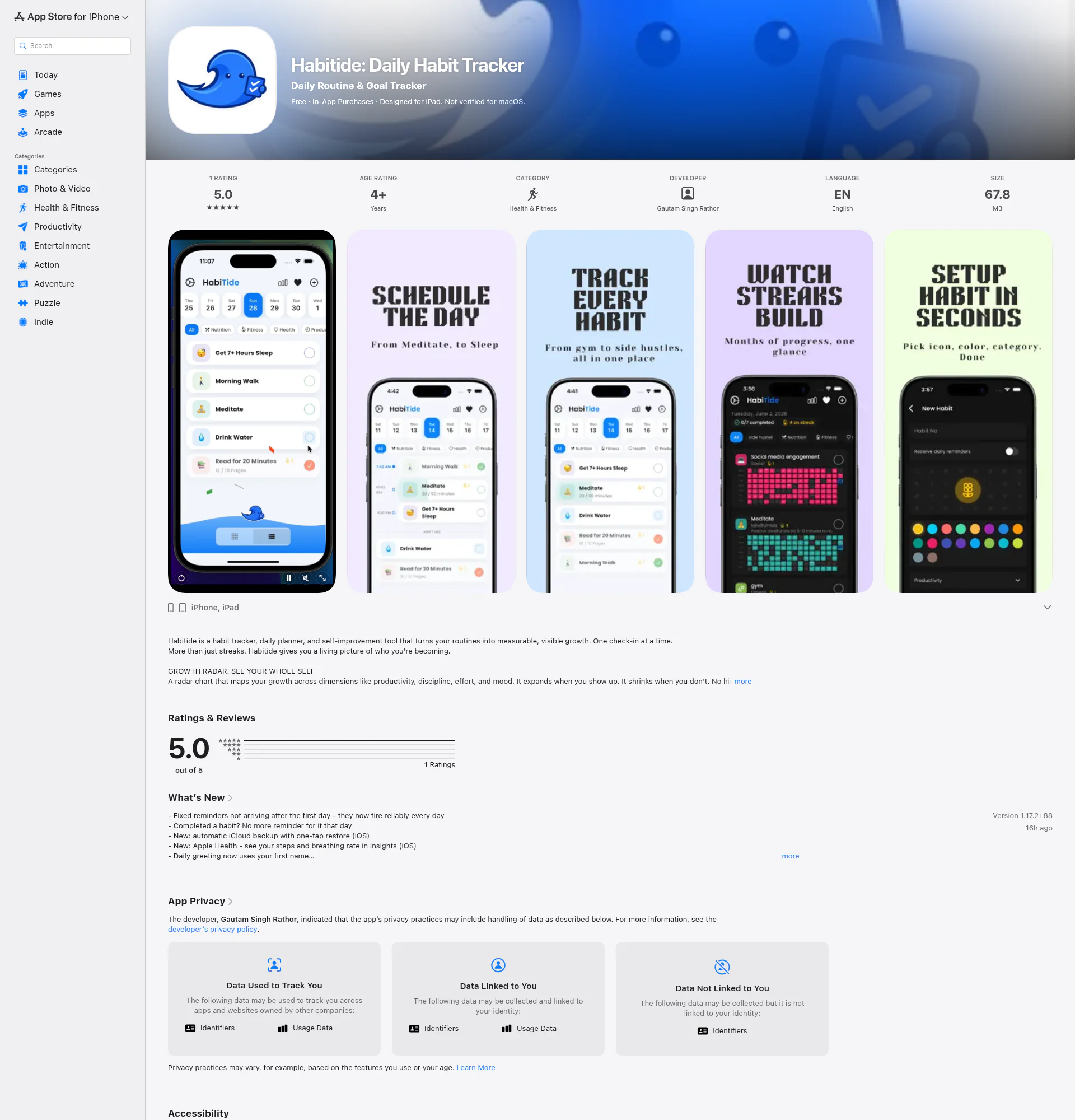 Habitide landing page