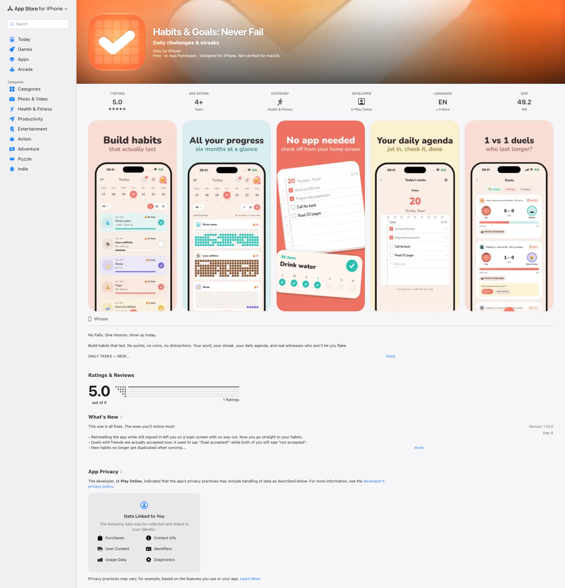 Hábitos y Constancia: No Fallo landing page
