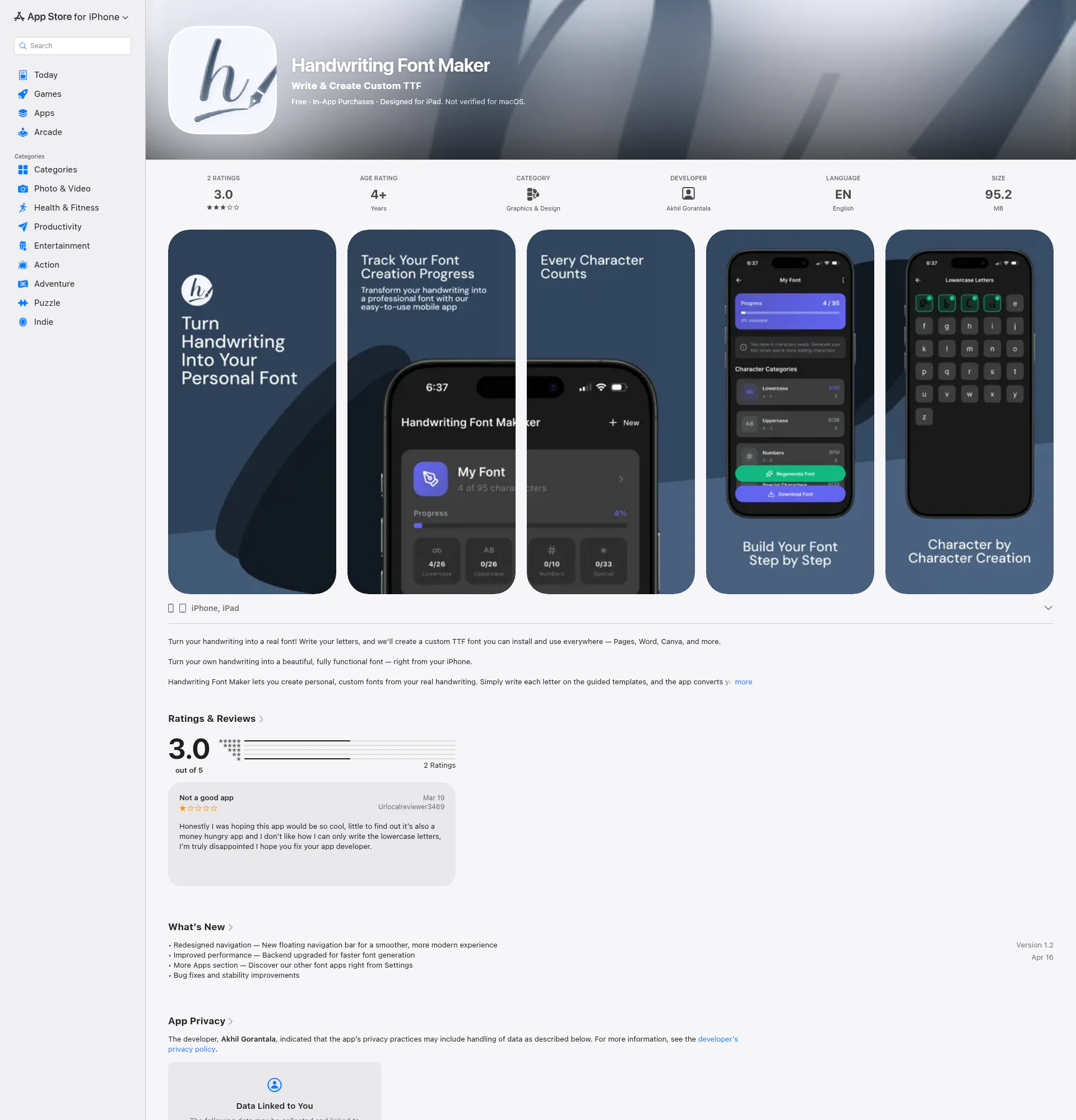 Handwriting Font Maker landing page