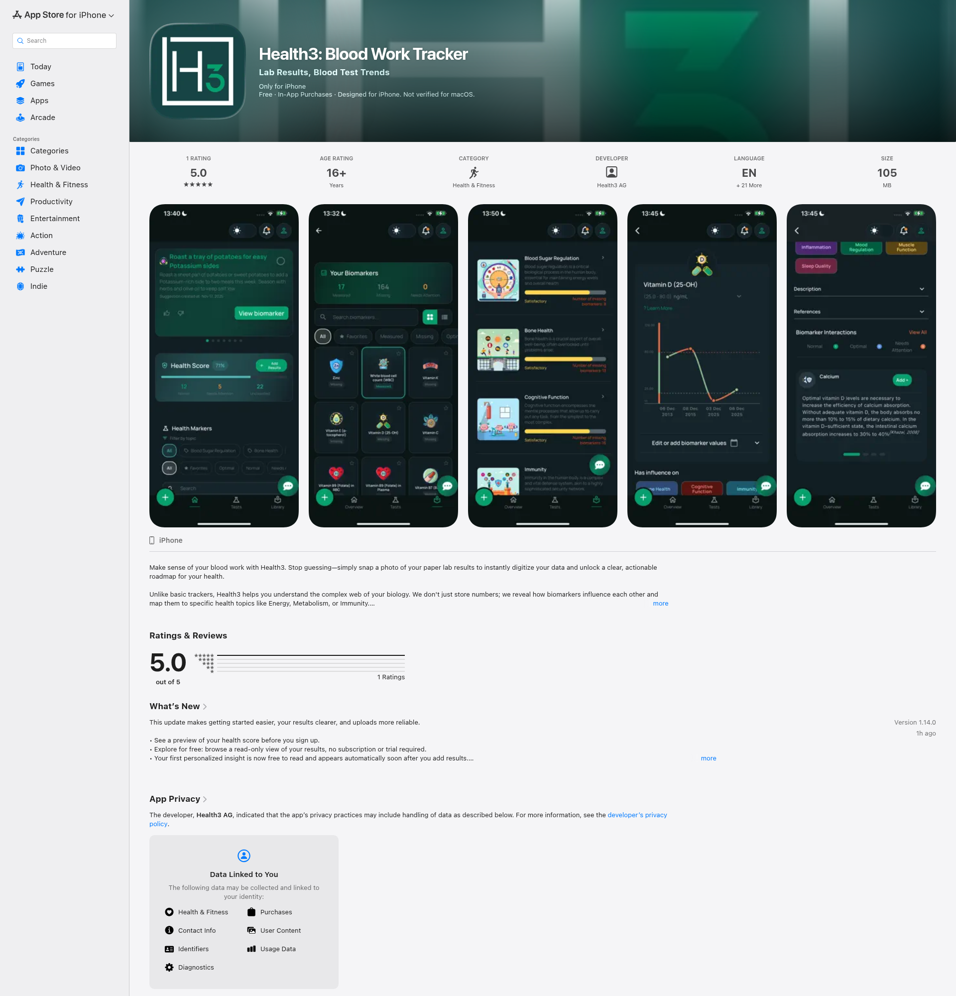 Landing page screenshot for apps.apple.com, 1920 by 2000 pixels