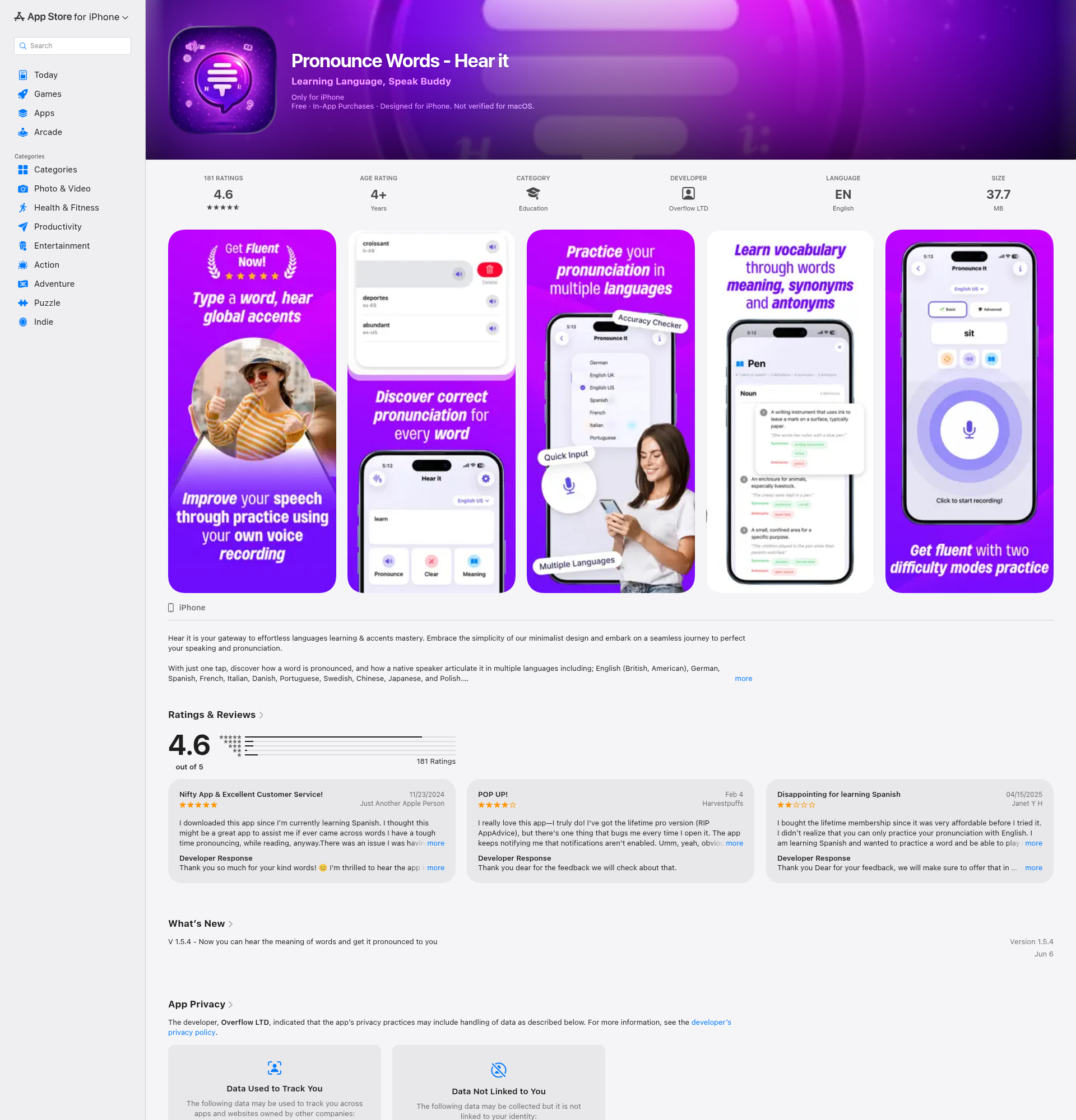 Landing page screenshot for apps.apple.com, 1920 by 2000 pixels