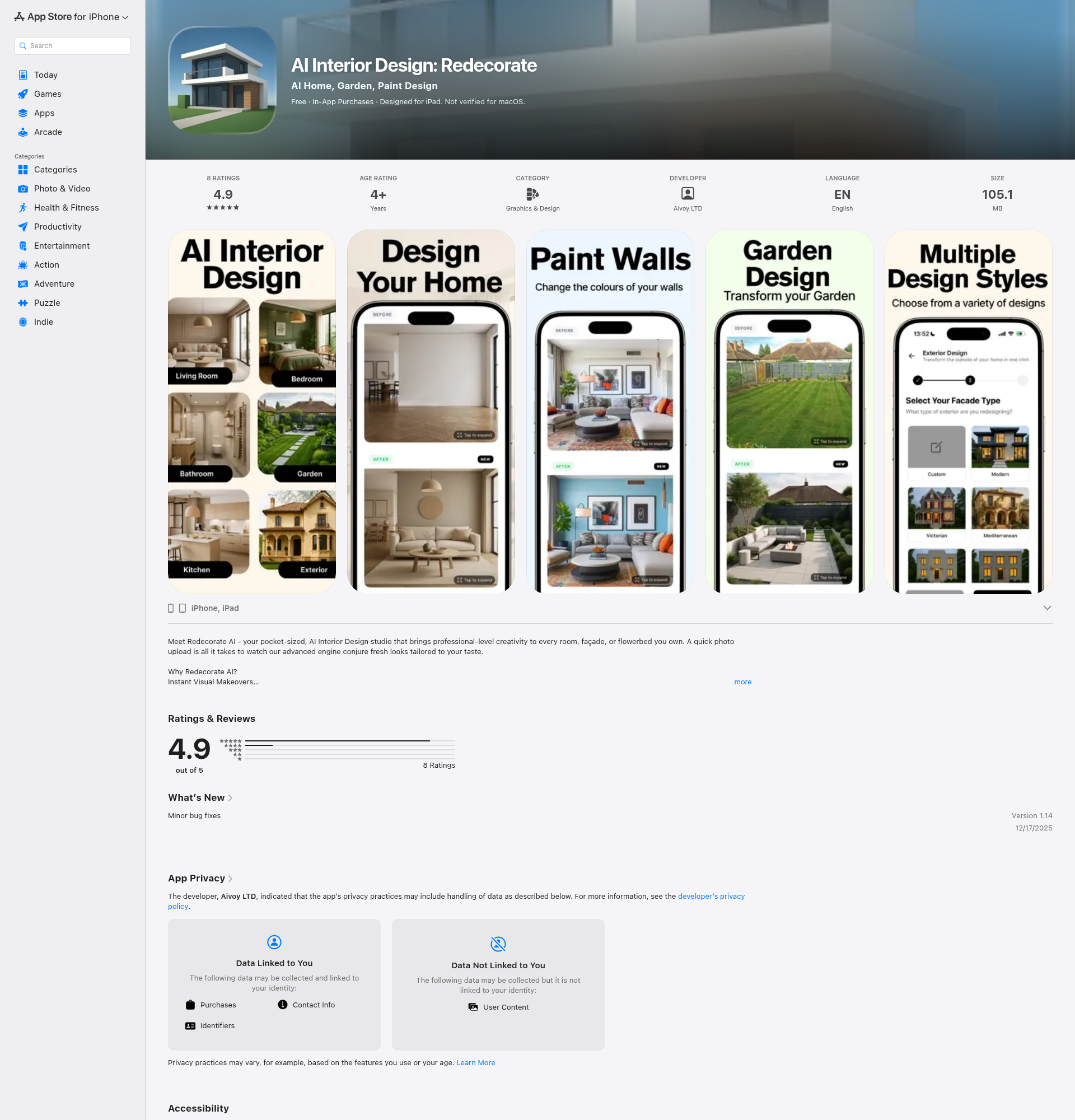 Landing page screenshot for apps.apple.com, 1920 by 2000 pixels