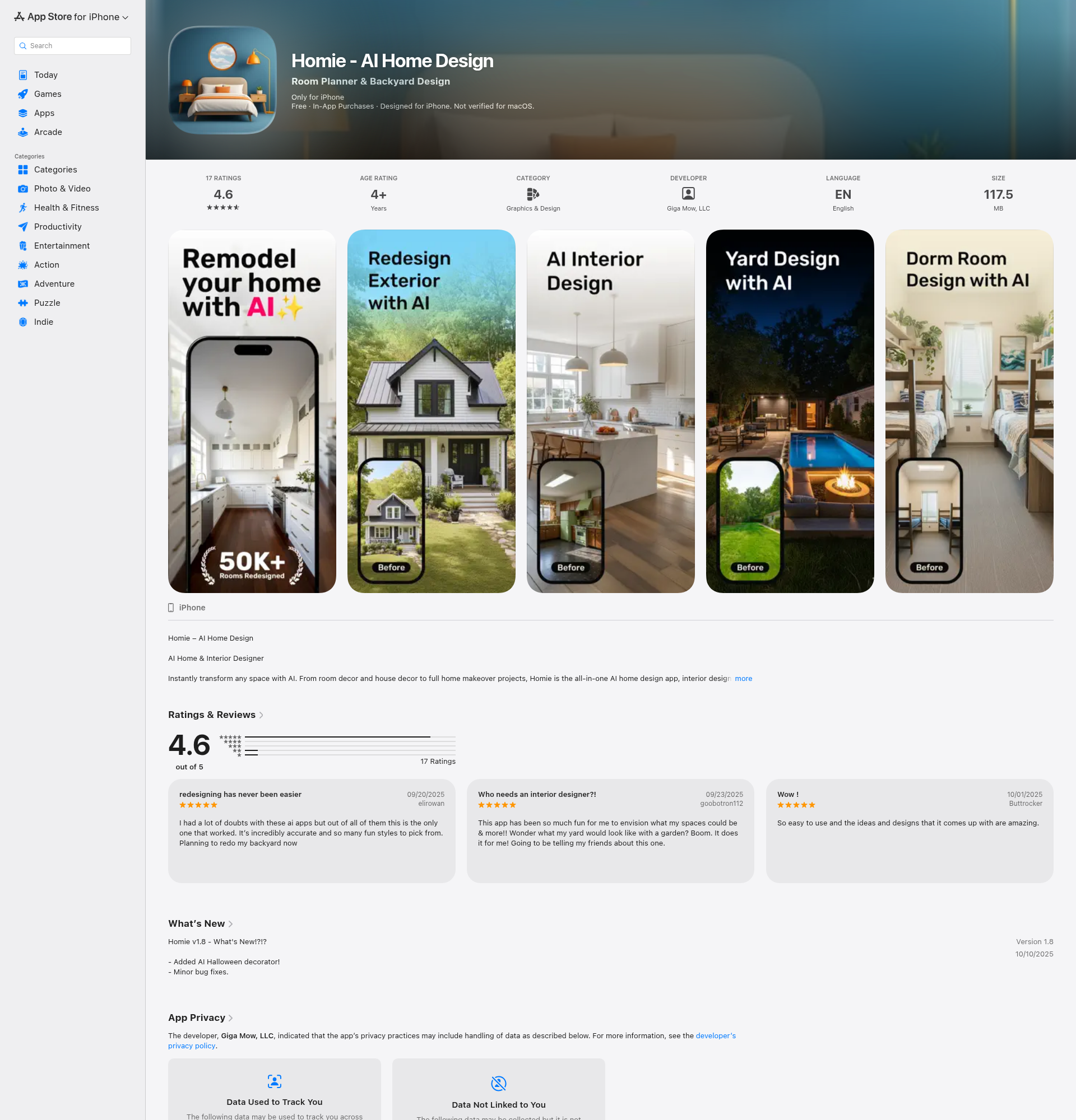 Landing page screenshot for apps.apple.com, 1920 by 2000 pixels
