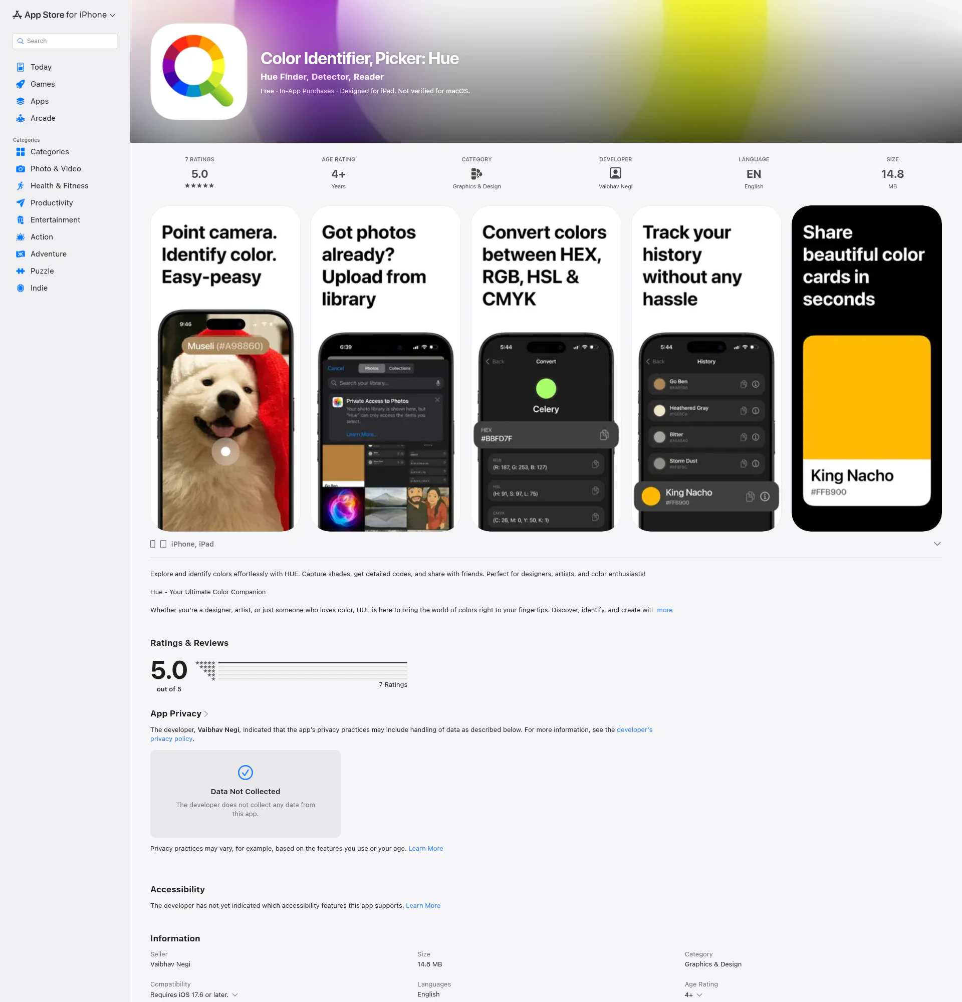 Hue landing page