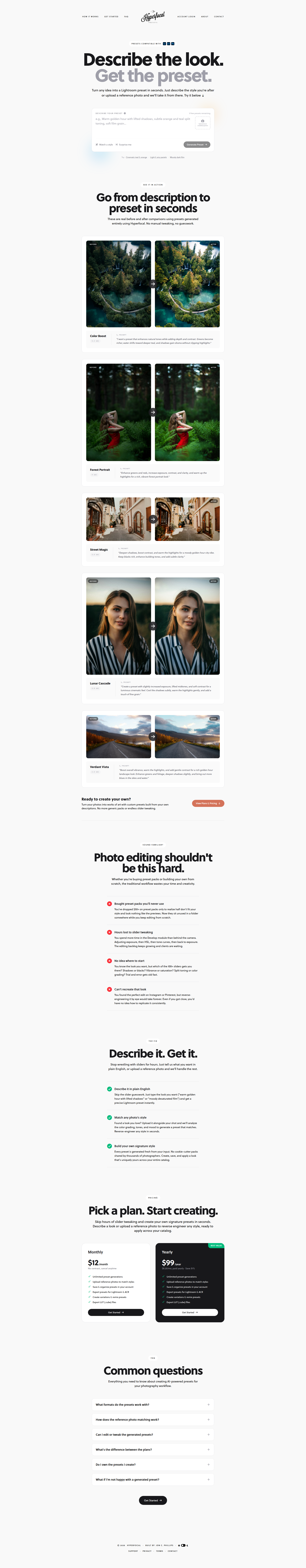 Landing page screenshot for hprfcl.com, 1920 by 9835 pixels