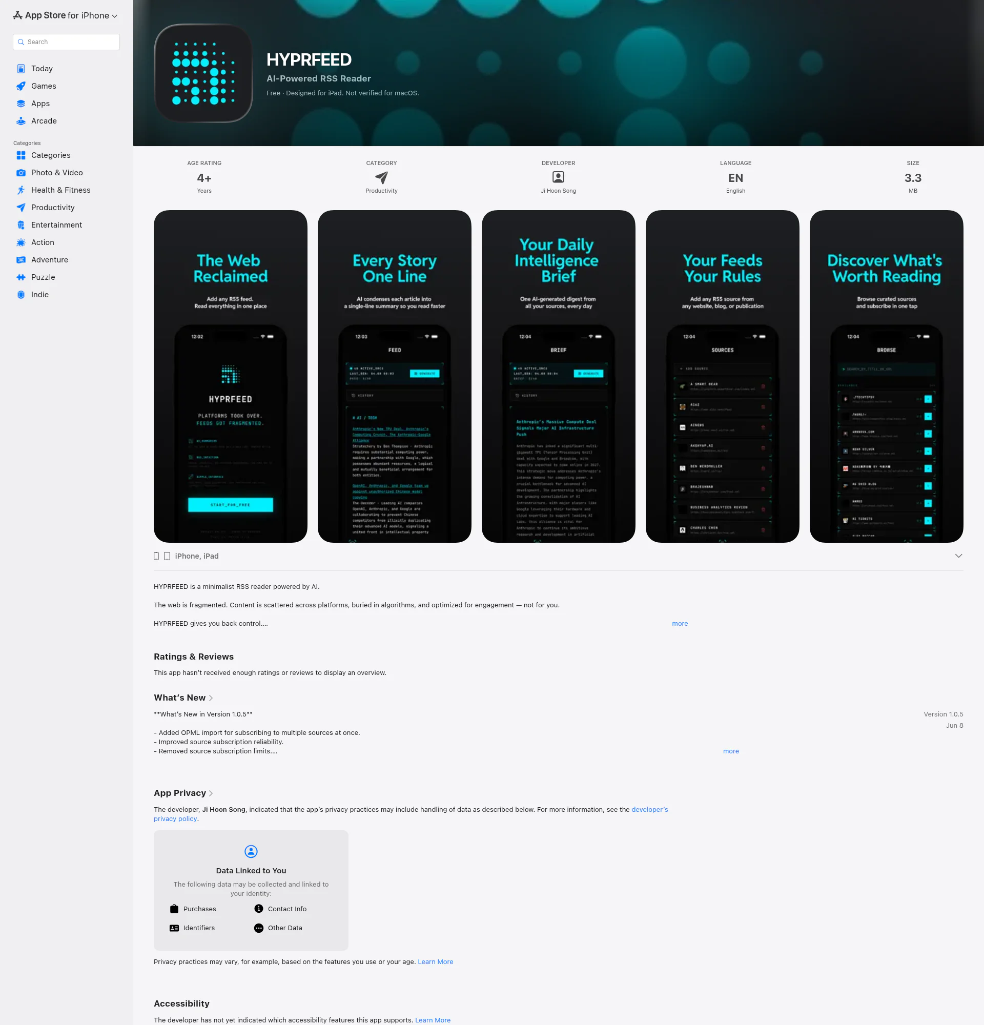 Hyprfeed landing page