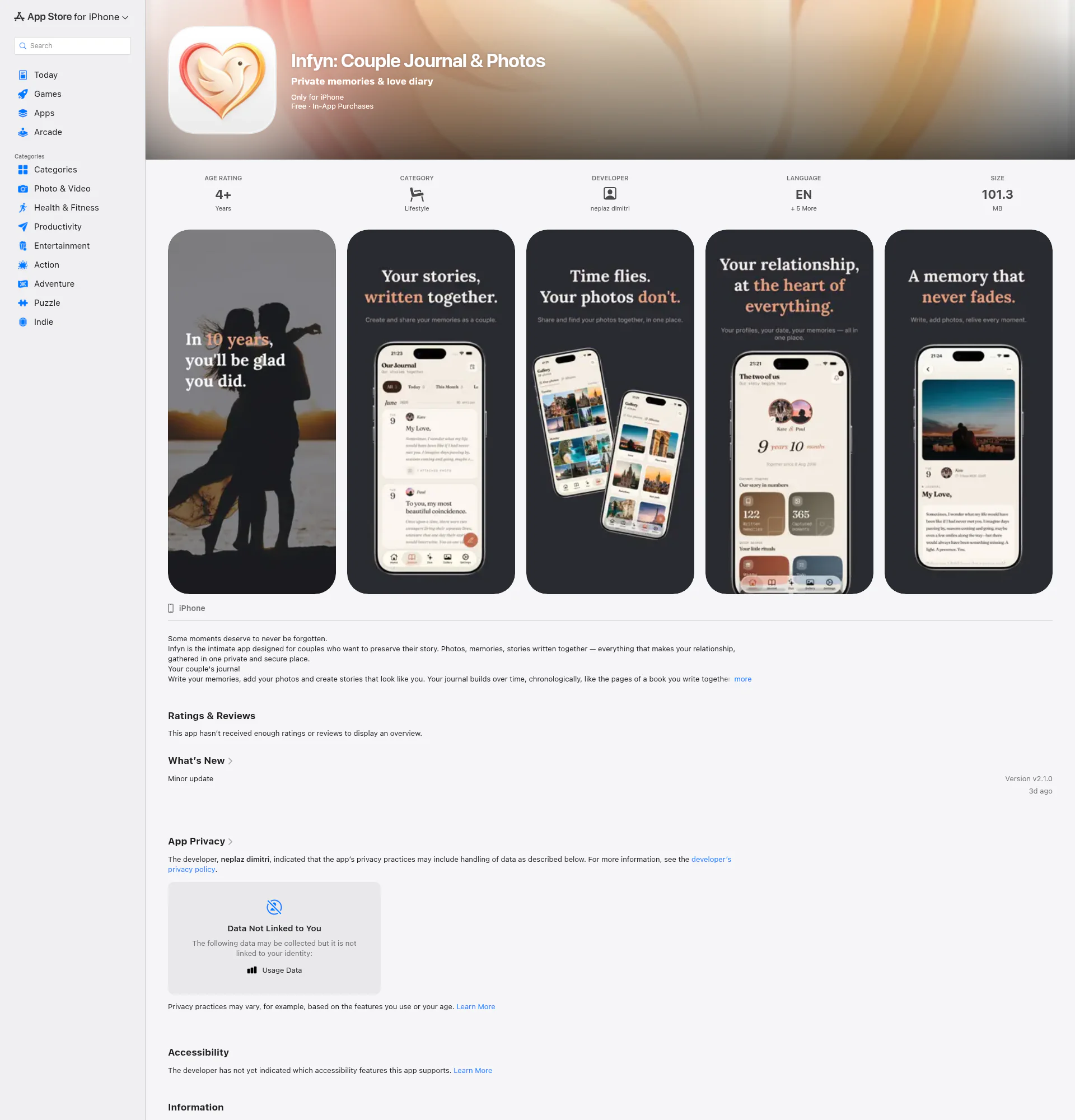 Infyn landing page