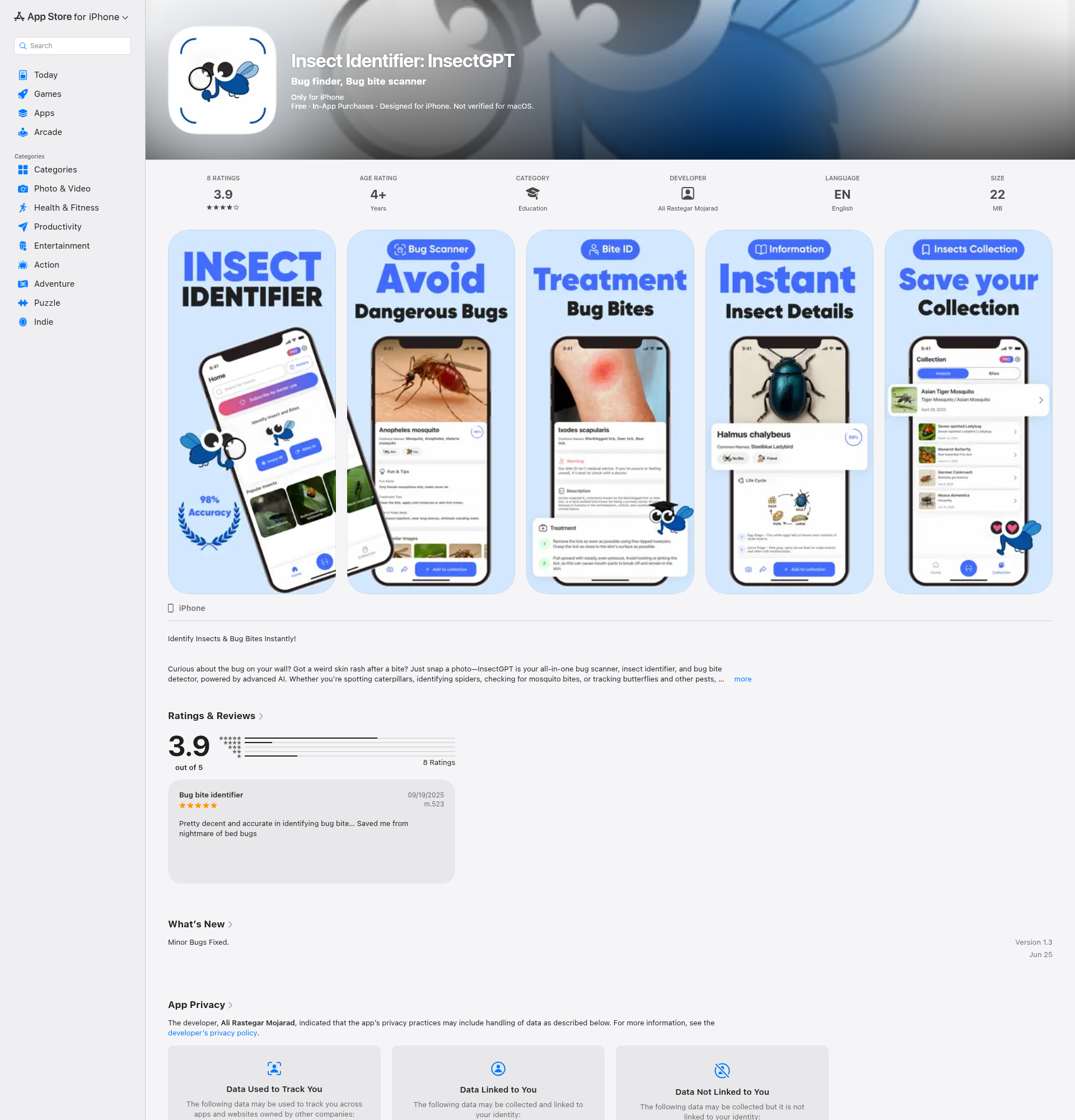 Landing page screenshot for apps.apple.com, 1920 by 2000 pixels