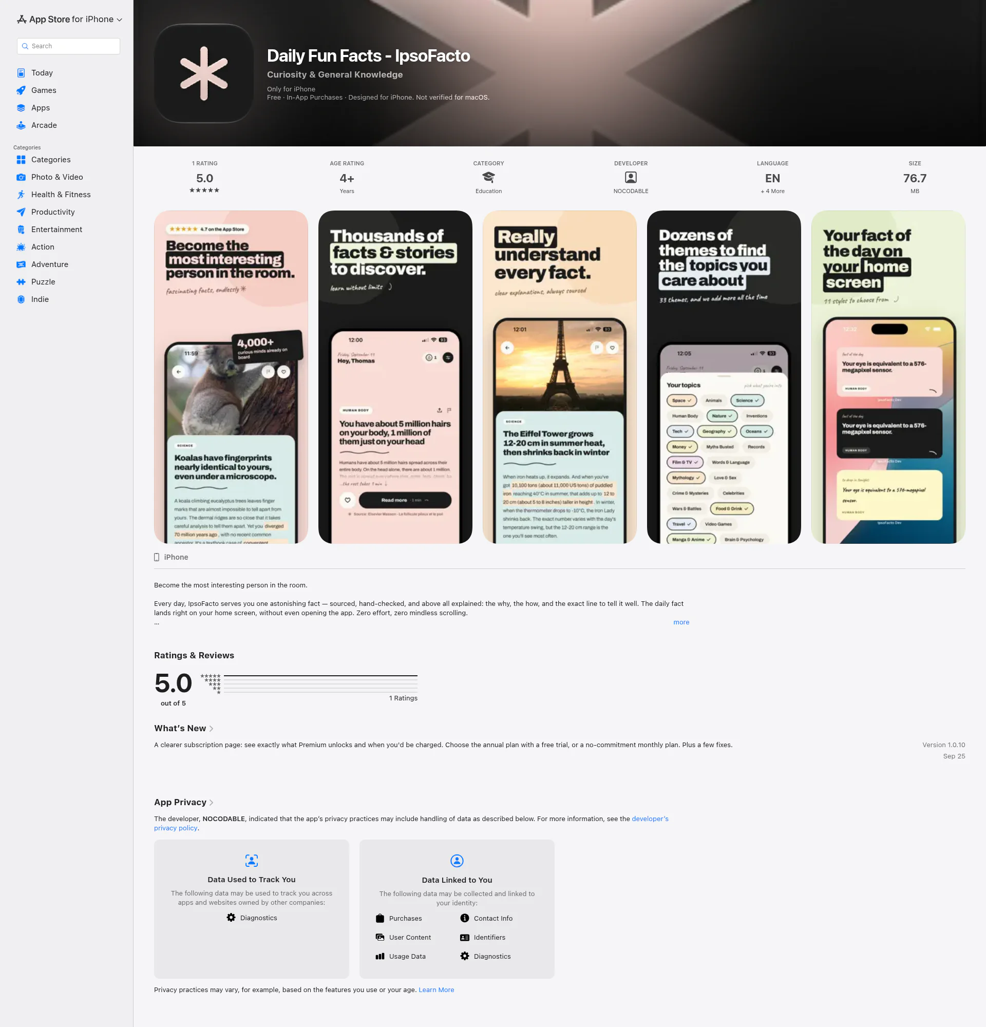 Ipso Facto landing page