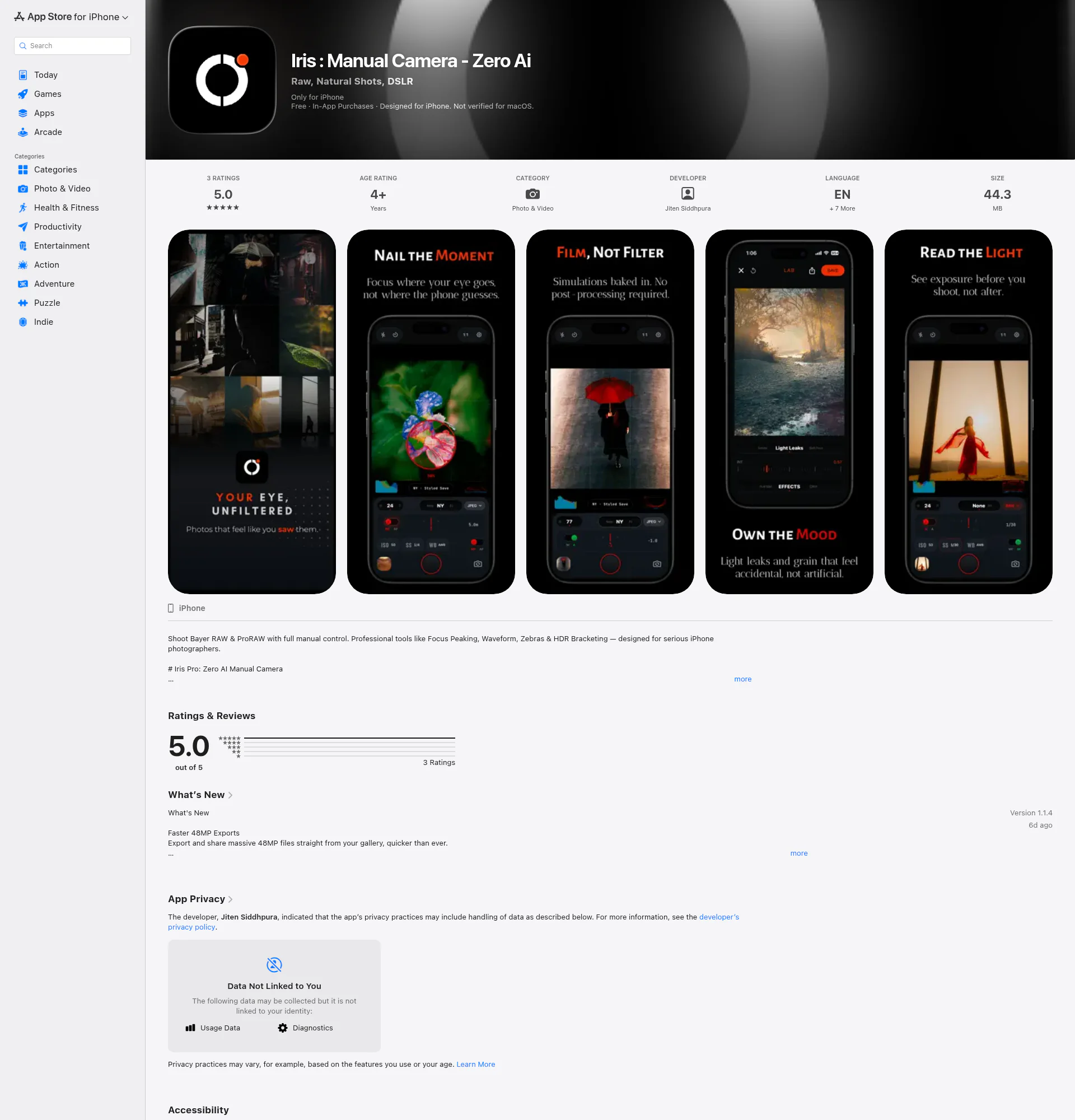 Iris Pro landing page