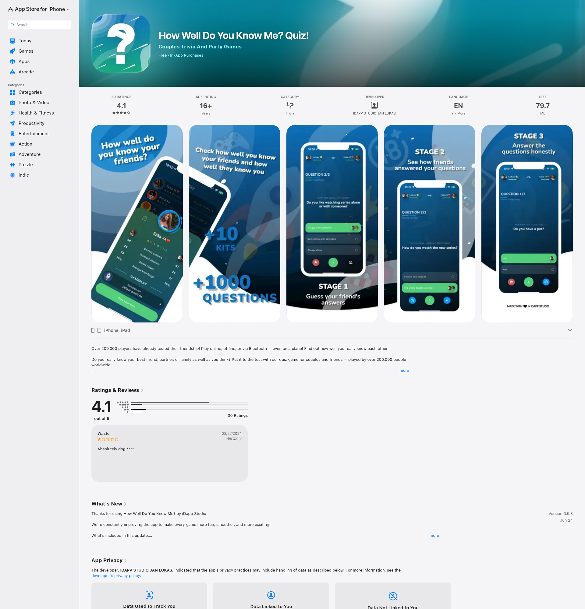 Landing page screenshot for apps.apple.com, 1920 by 2000 pixels
