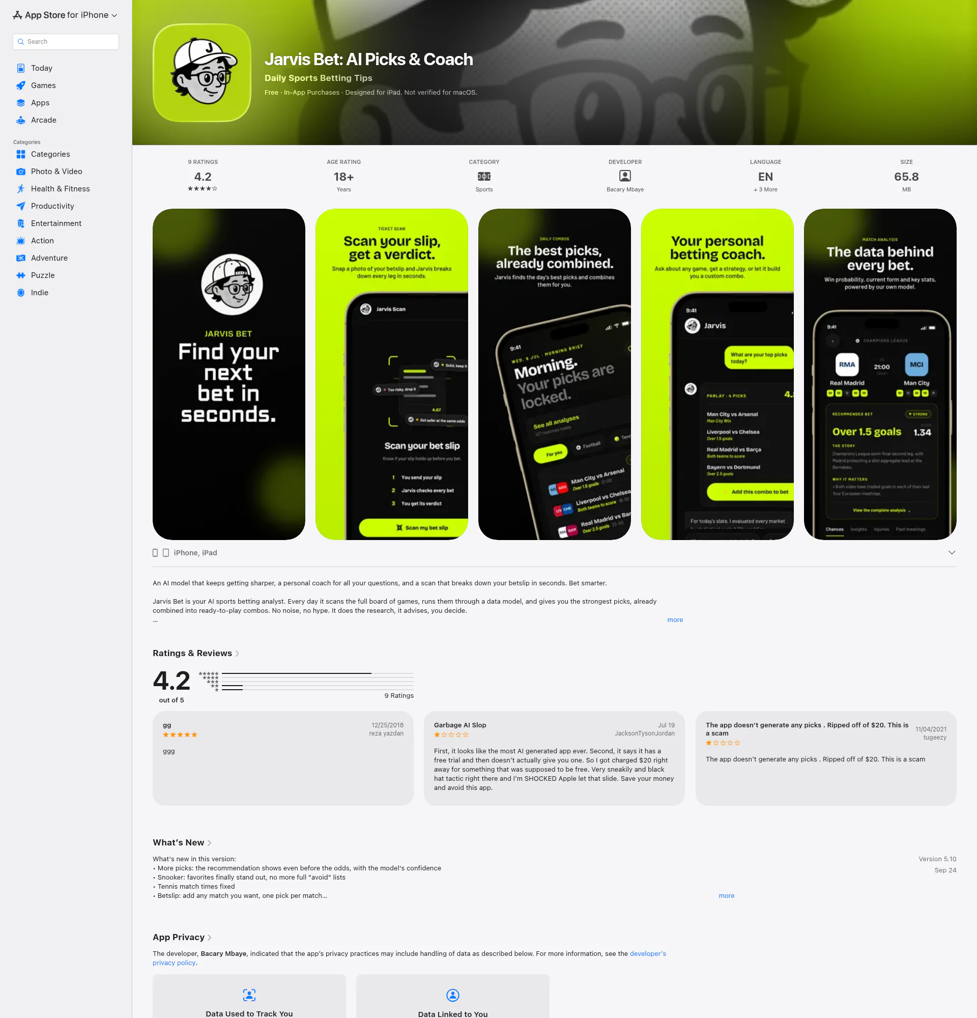 Jarvis bet landing page