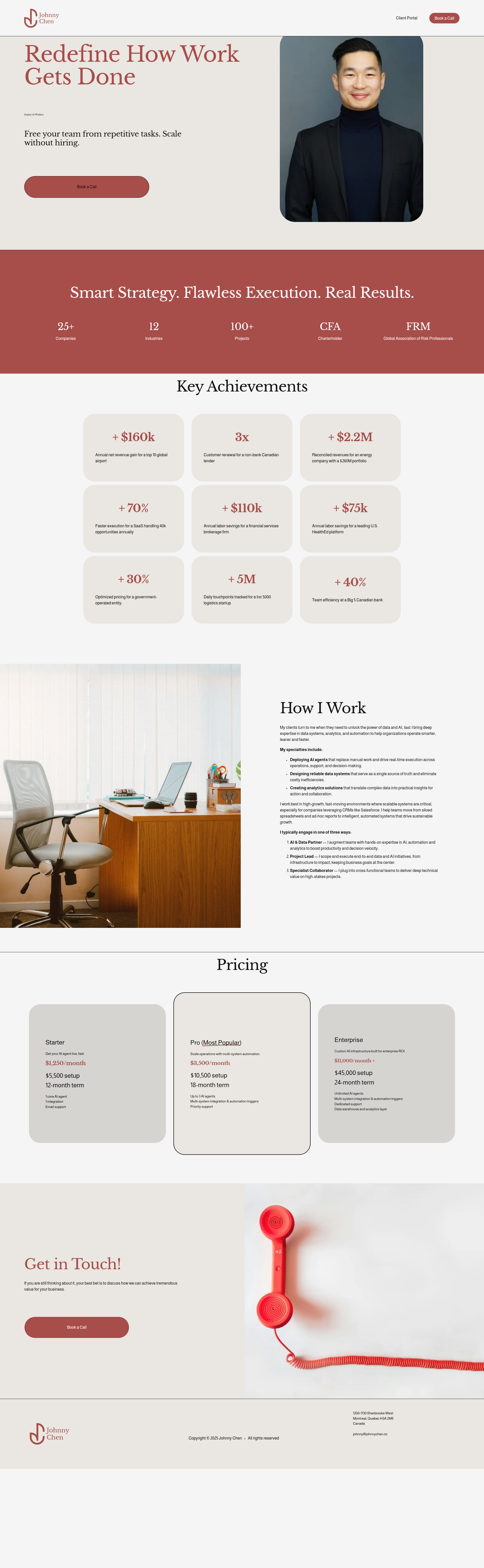 Landing page screenshot for johnnychen.co, 1920 by 6224 pixels