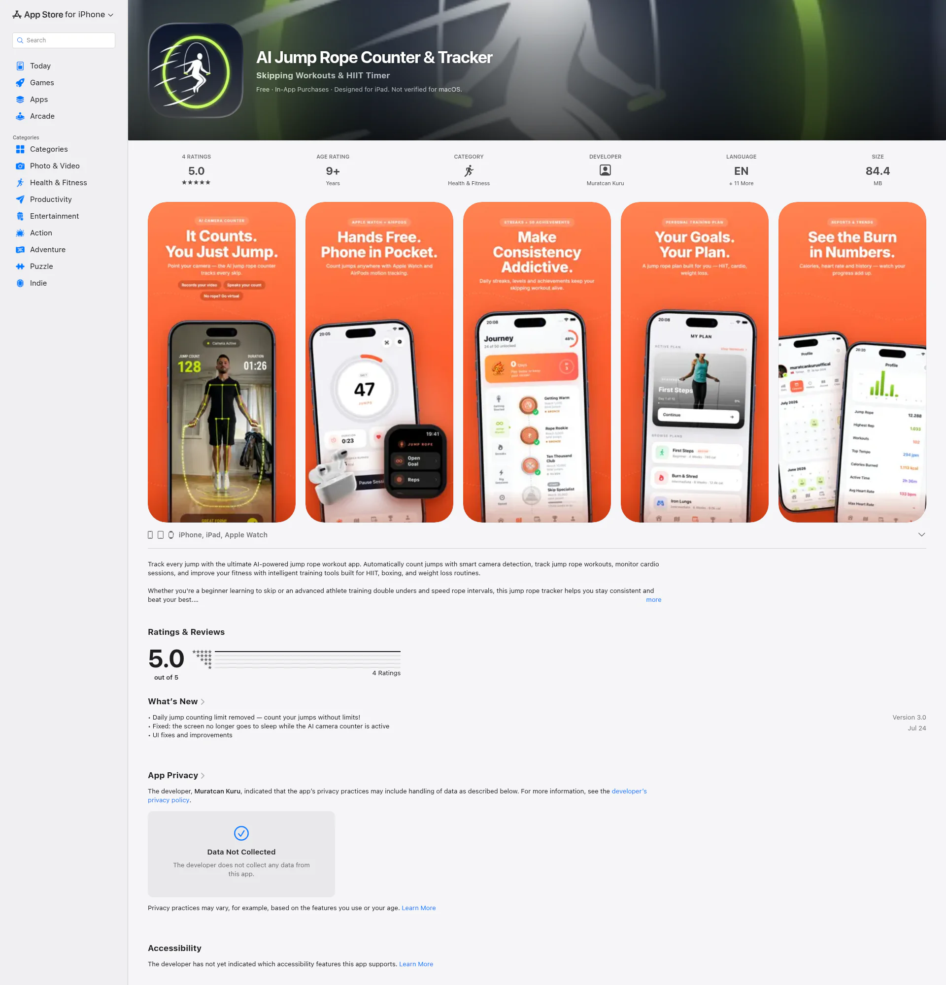 Jump Rope Tracker Pro landing page