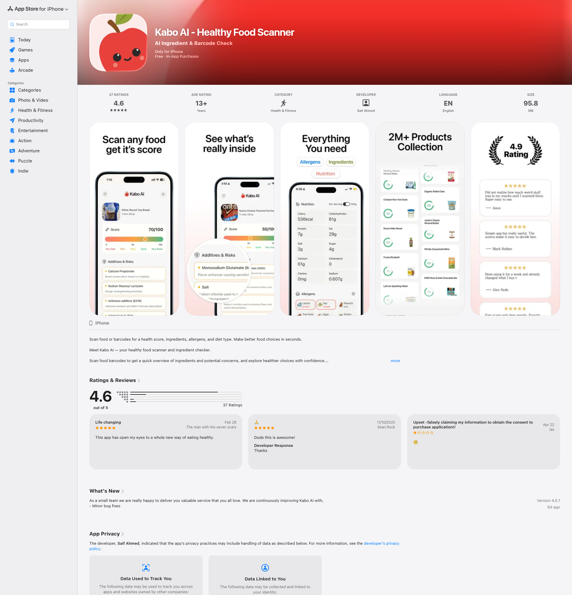 Landing page screenshot for apps.apple.com, 1920 by 2000 pixels