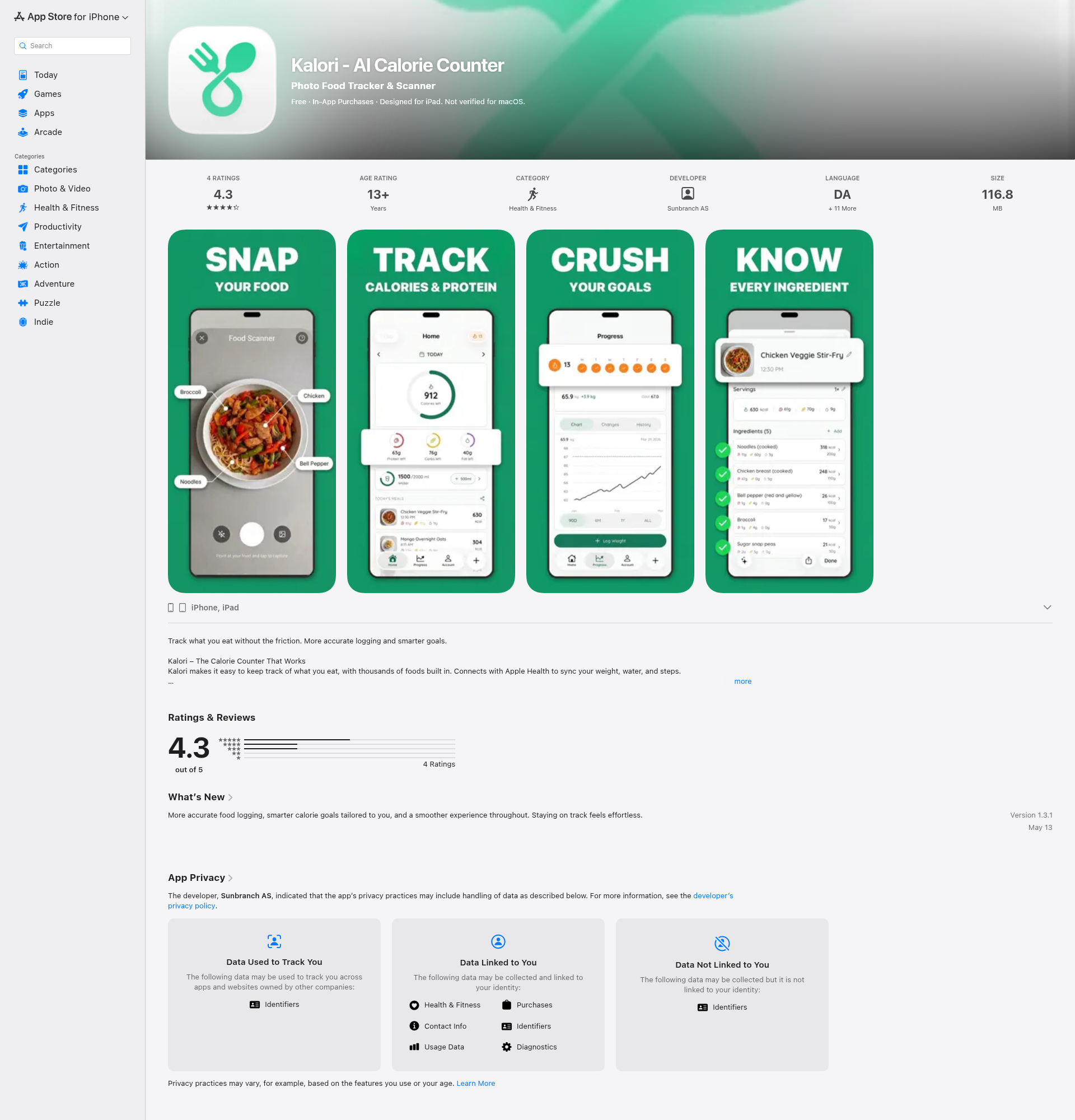 Landing page screenshot for apps.apple.com, 1920 by 2000 pixels