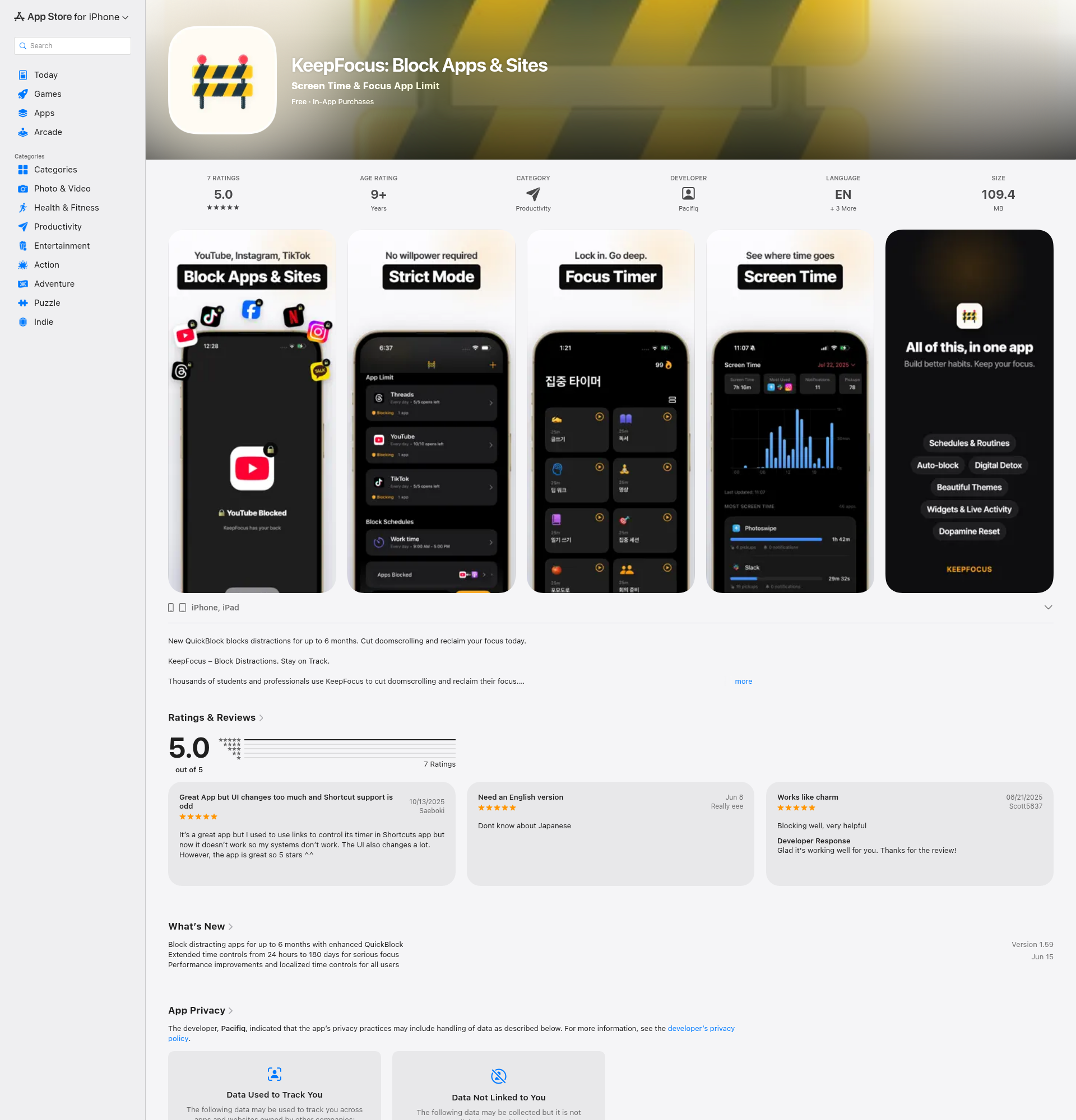 Landing page screenshot for apps.apple.com, 1920 by 2000 pixels