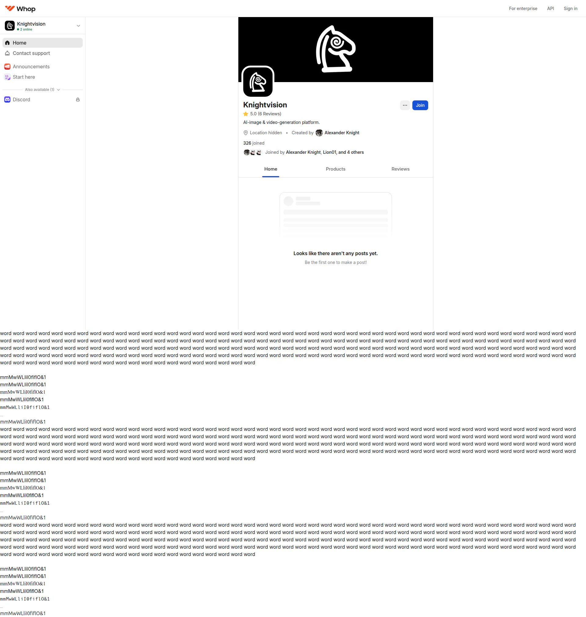 Knightvision landing page